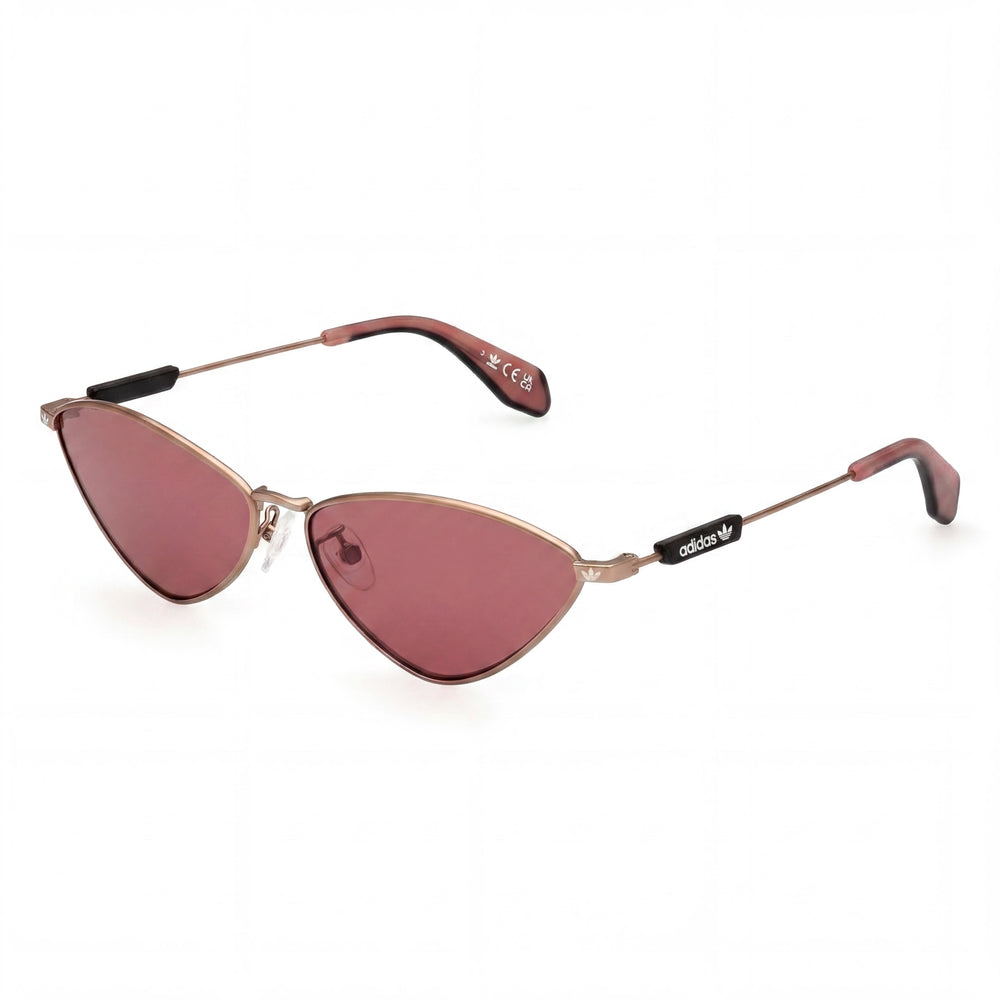 Gafas de sol adidas Casual para mujer, montura metálica, color bronce claro mate, lentes burdeos, protección UV, 61 mm