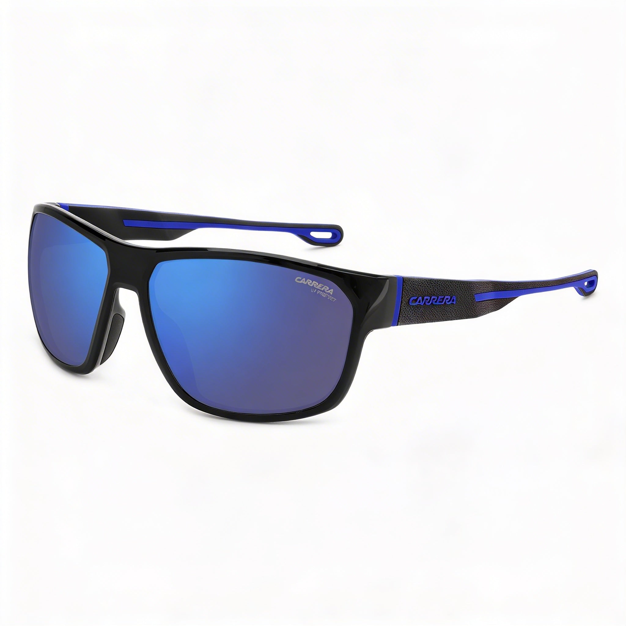 Gafas de sol Carrera Casual para hombre, de poliamida ecológica, color negro y azul, lentes multicapa azules, 100 % protección UV, 63-16-135, Photo 1