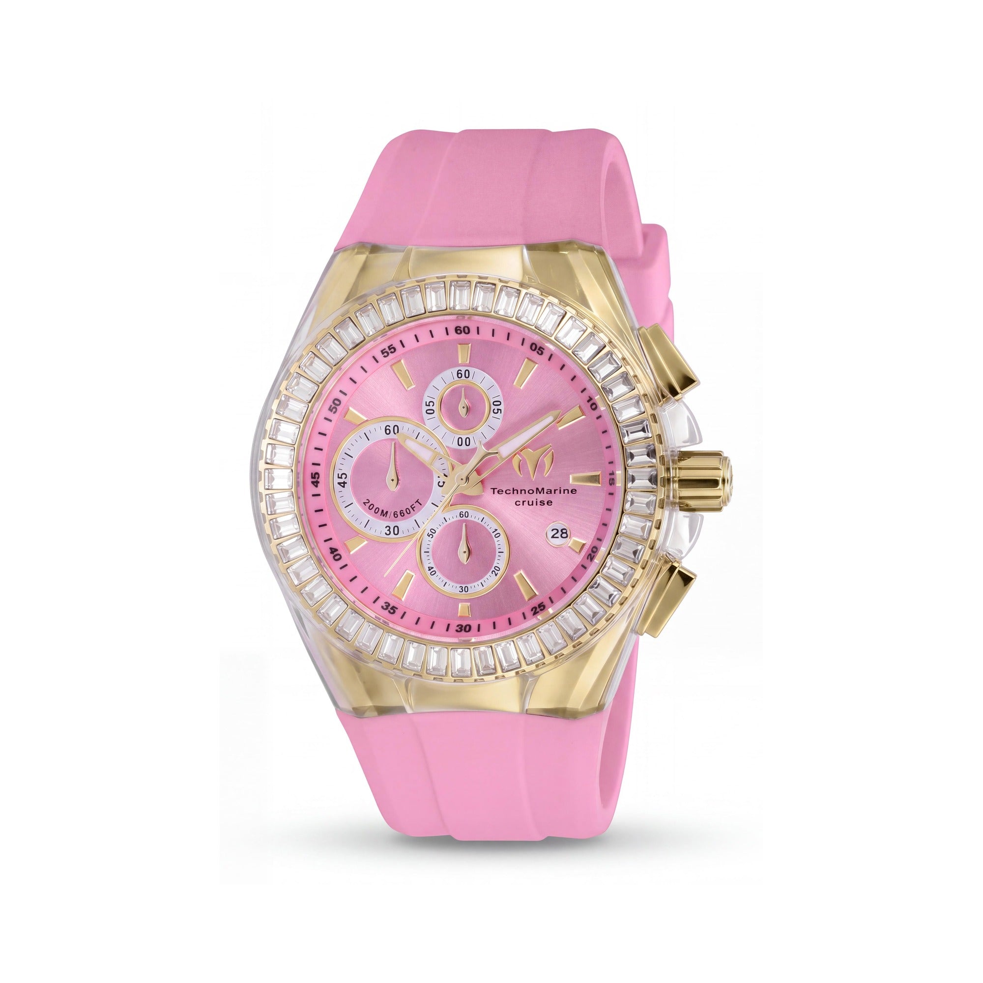 Reloj Technomarine Cruise TM-121157 Cronógrafo Unisex de Acero Inoxidable, Esfera Rosa, Correa de Silicona 45mm, Photo 1