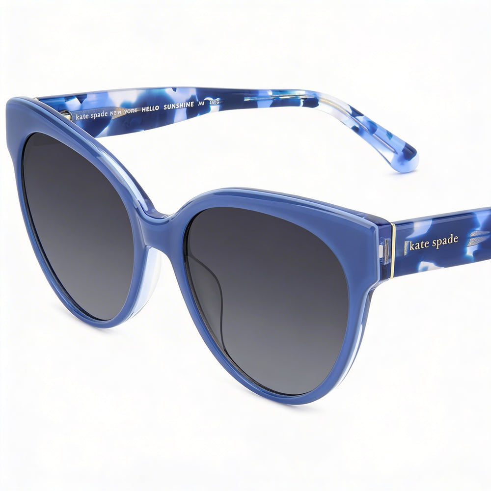Gafas de sol Kate Spade New York Aubriella/G/S para mujer, montura de acetato azul grisáceo, lentes grises degradadas de 55 mm