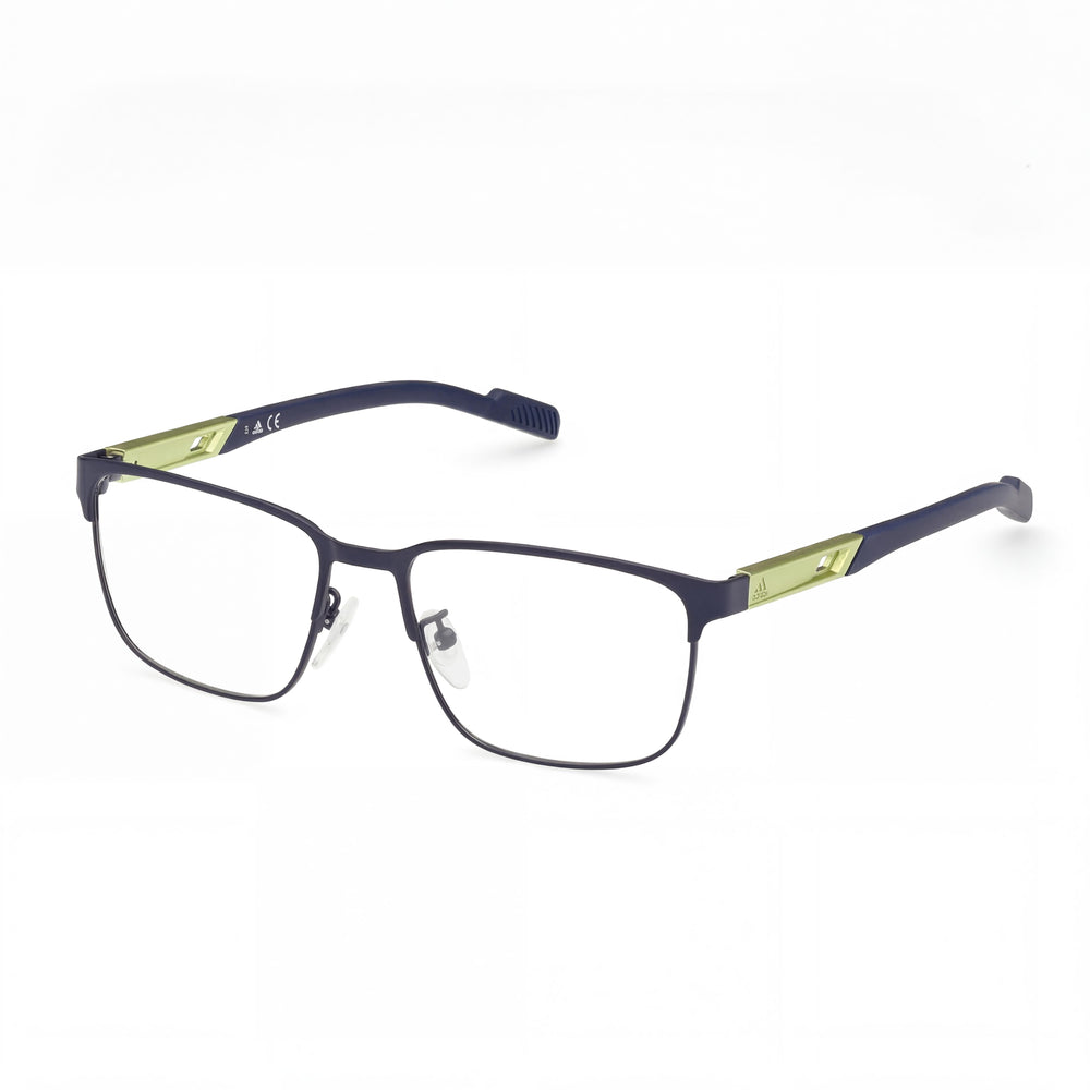 Adidas navigator Men's Matte Blue Metal Eyeglasses with Clear Demo Lenses, Prescription Ready, 52-16-145