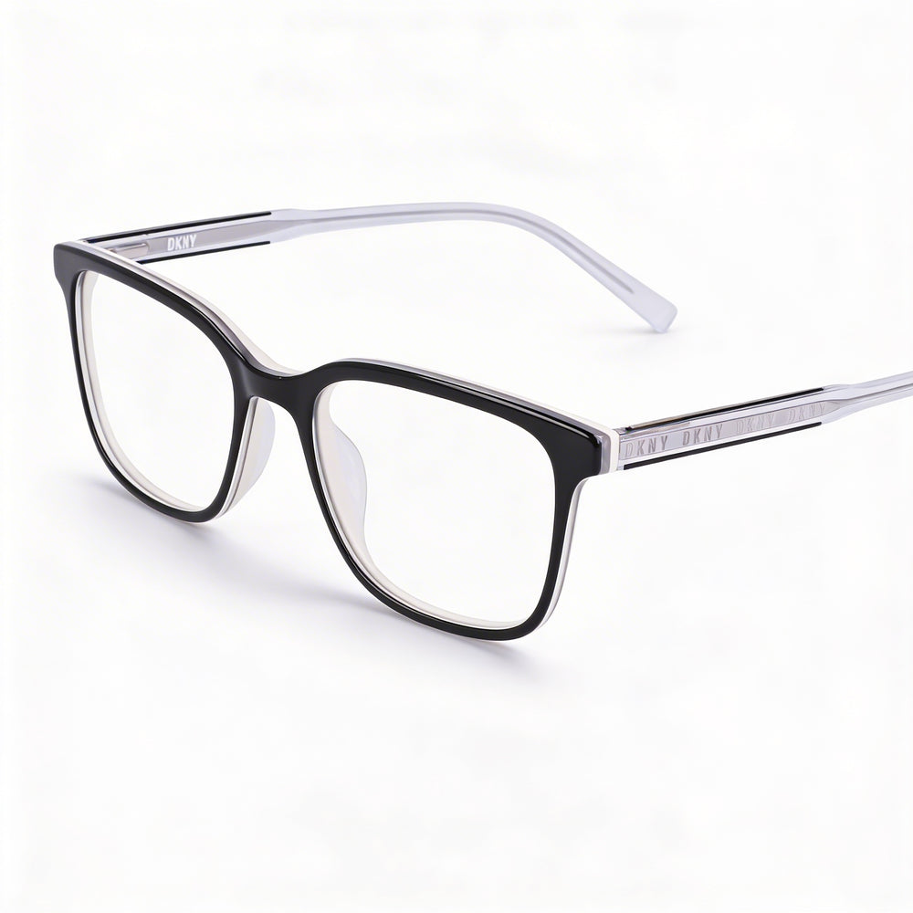 DKNY Casual Women's Black/White Laminate Acetate Ophthalmic Eyeglasses Lens 52mm Bridge 18mm Temples 140mm