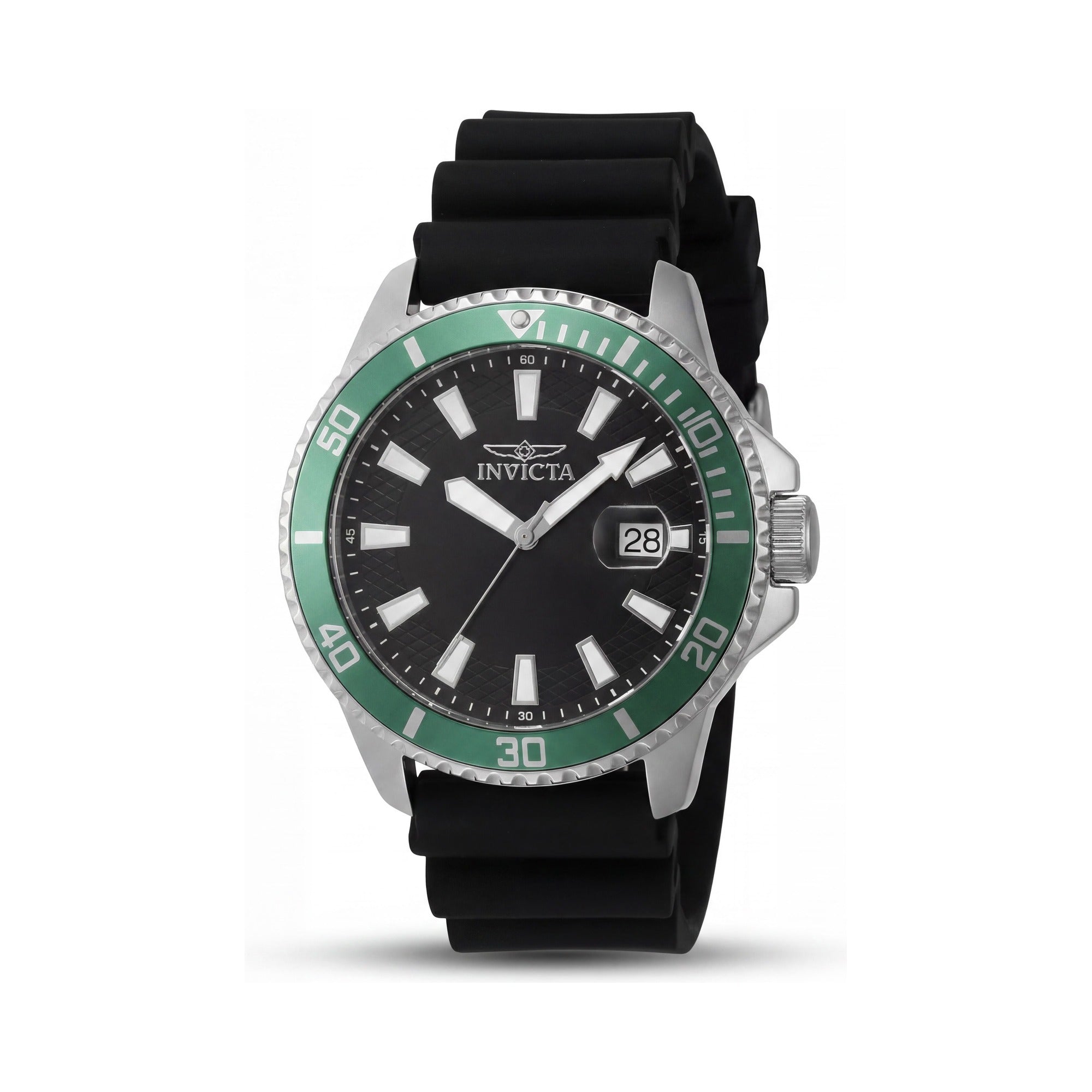 Invicta Men's Pro Diver IN-46129-AMZUK Stainless Steel Silver Black Dial Quartz 45mm Watch, Photo 1