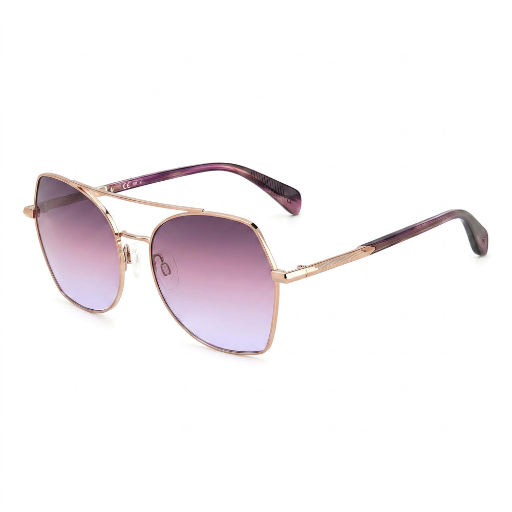 rag & bone Modern Unisex Red Gold Cat Eye/Butterfly Alloy Steel UV-Protection Sunglasses 57mm