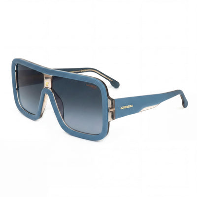 Gafas de sol Carrera Classic unisex con montura de acetato, color azul, beige y gris oscuro, lentes en gris oscuro con protección UV de 62 mm.
