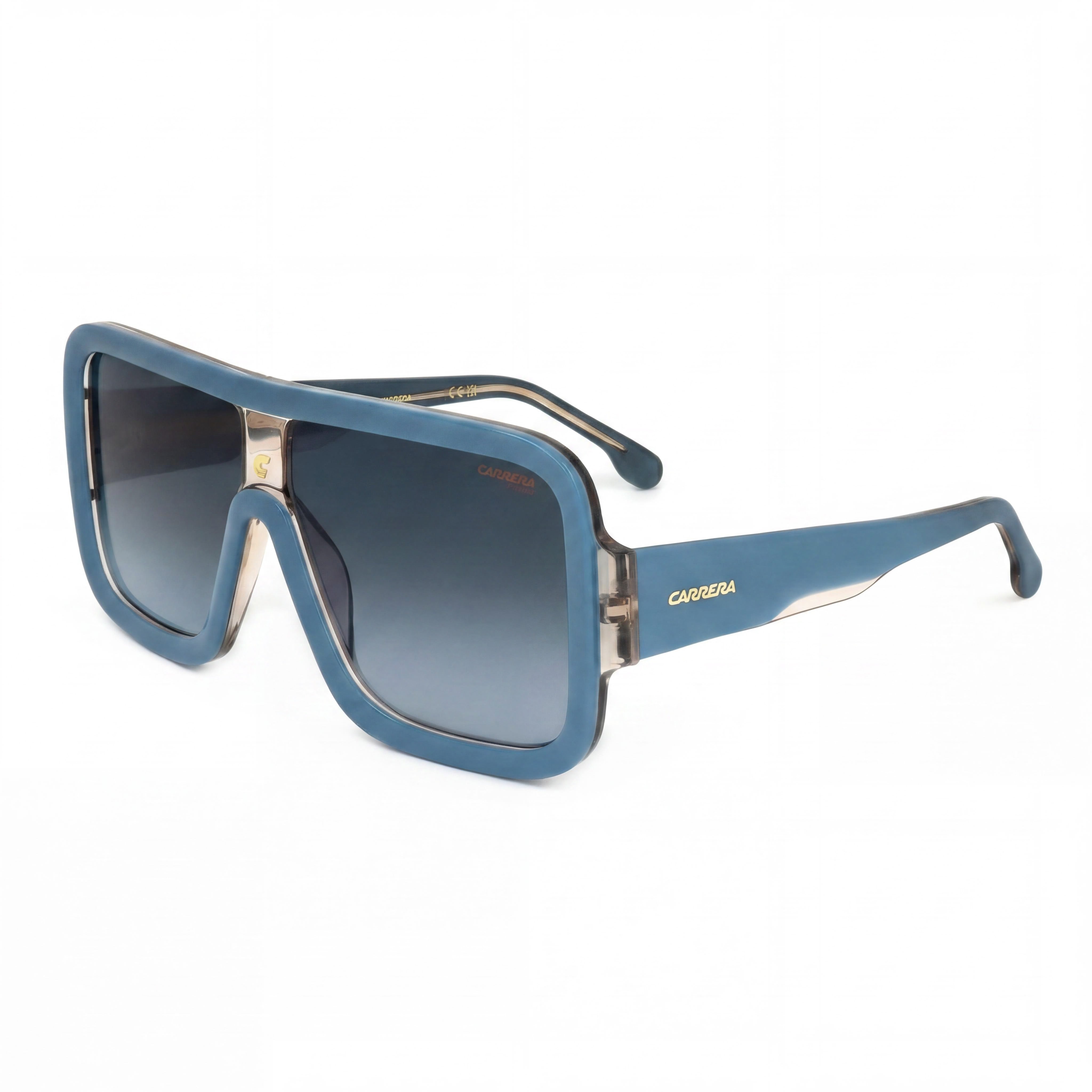 Gafas de sol Carrera Classic unisex con montura de acetato, color azul, beige y gris oscuro, lentes en gris oscuro con protección UV de 62 mm., Photo 1