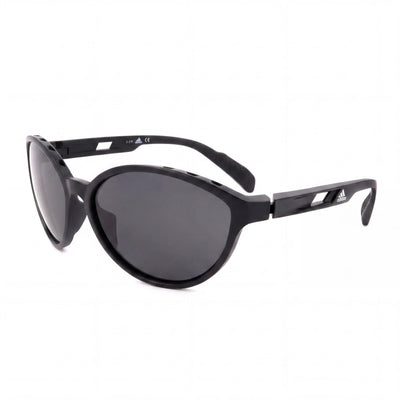 Adidas Sp0012 Women's Shiny Black Plastic Frame Grey Gradient Lenses UV Protection 61-16-125
