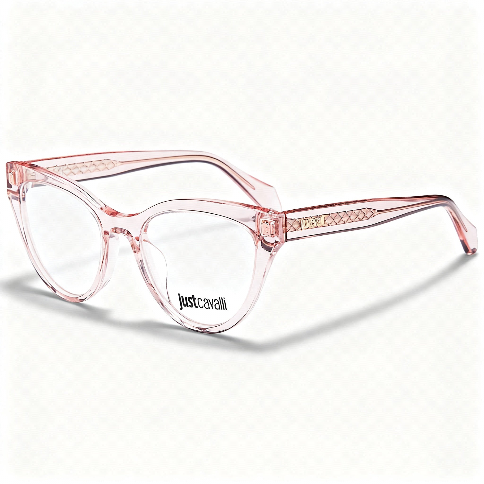 Just Cavalli Classic Women's Shiny Transparent Peach Polycarbonate Optical Frames 51mm