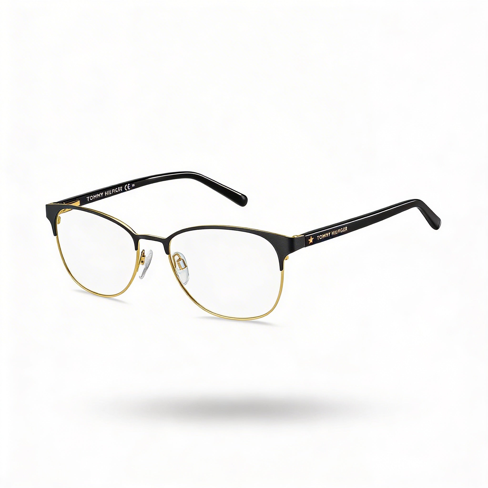 Monturas ópticas Tommy Hilfiger Th 1749 para mujer de acero aleado negro mate de 53 mm - Lentes de demostración transparentes, listas para graduar, Photo 1