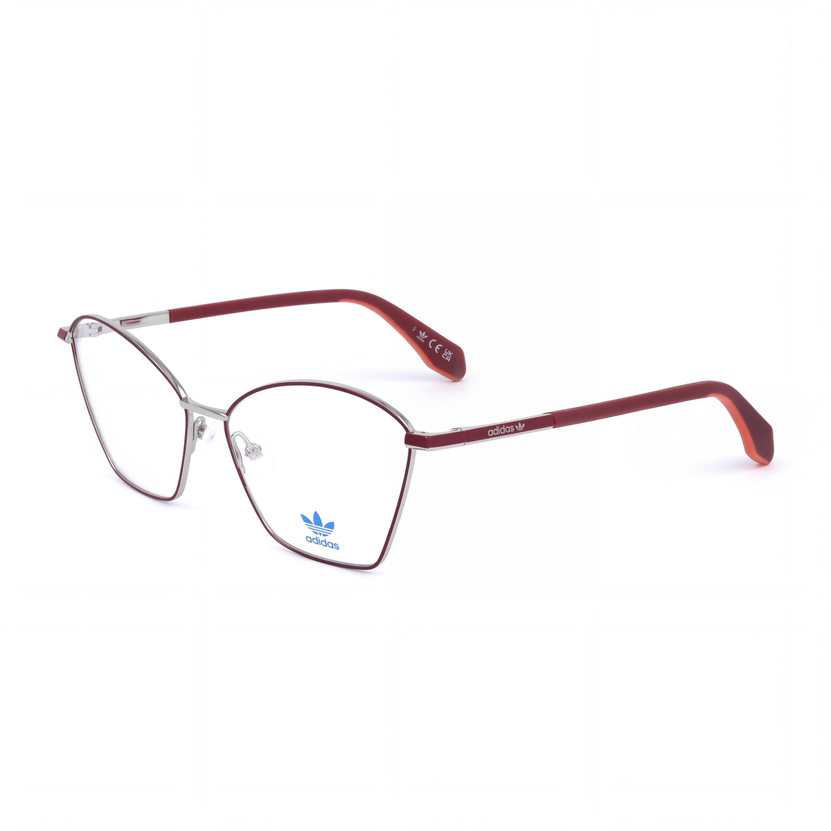 adidas Originals OR5070 Casual Women's Bordeaux Metal Frame Transparent Plastic Lens Sunglasses 56mm, Photo 1