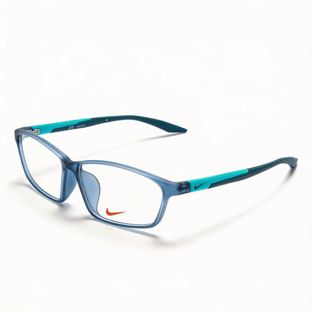 Nike 7130af Unisex Propionate Blue Jade Space Blue Frame Sunglasses with Space Blue Polarized 100% UV Protection Lenses 57-13-140