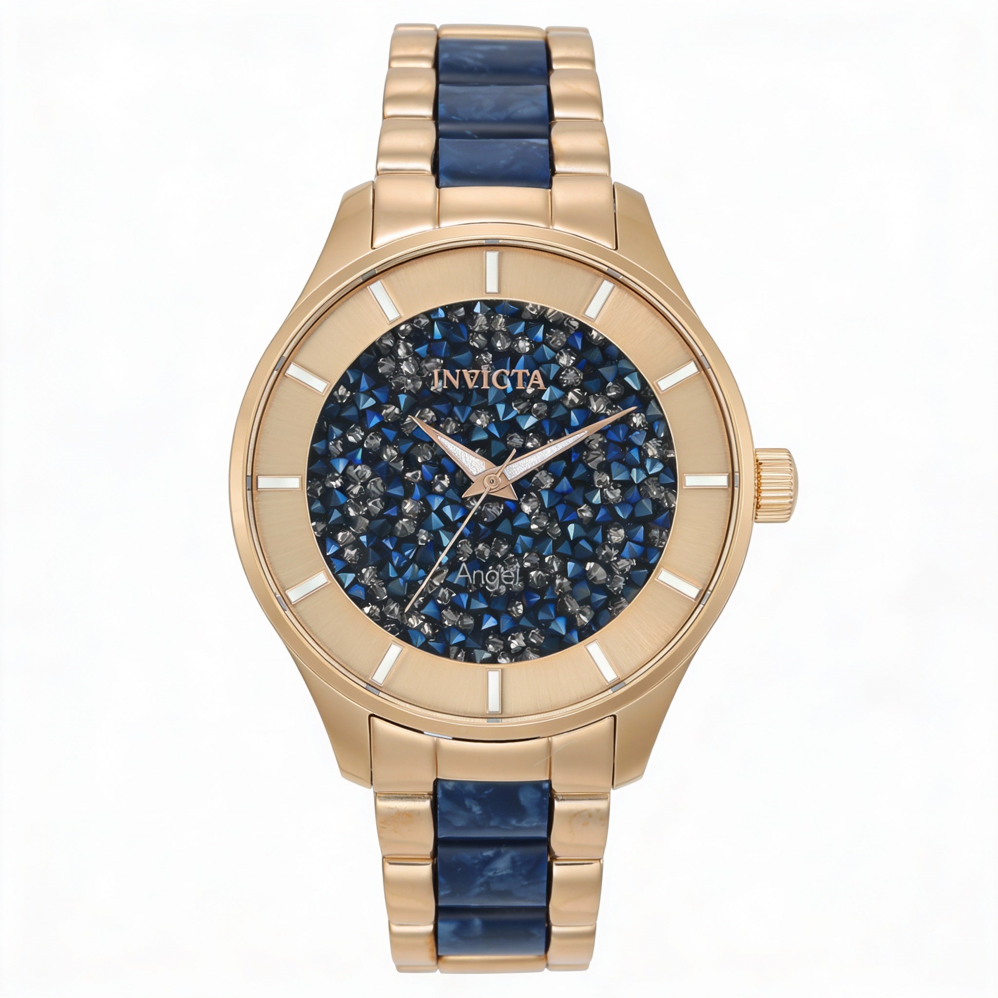 Reloj Invicta Angel 24662 para mujer, de cuarzo, 40 mm, acero inoxidable en tono oro rosa y azul, resistente al agua hasta 100 m., Photo 1