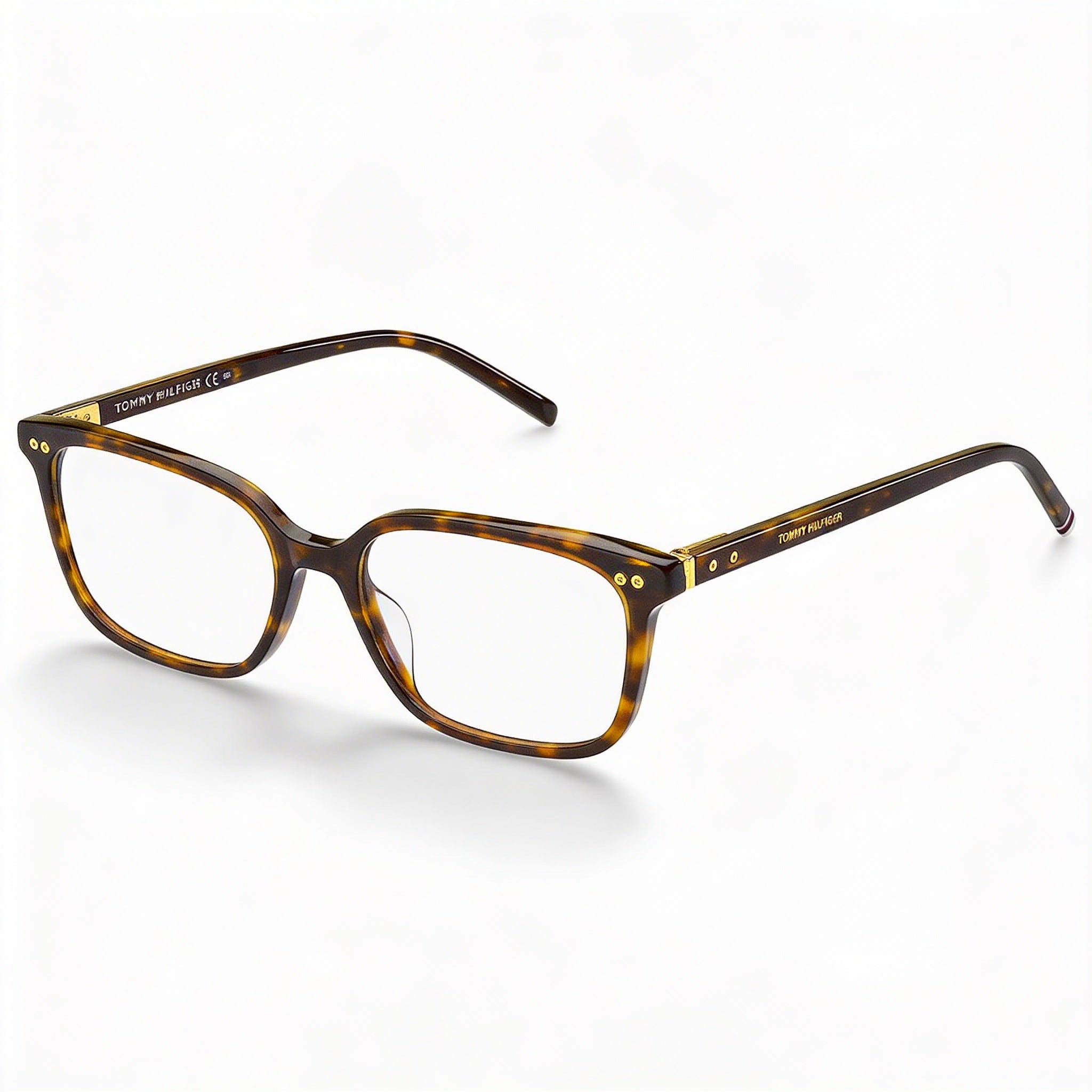 Tommy Hilfiger Modern Unisex Eyewear, Acetate Havana Frame, Polycarbonate Lenses, 56mm Lens Width, 18mm Bridge, Photo 1