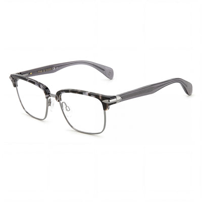 Gafas de sol Rag & Bone Modern para hombre, de acero de aleación Havana, color negro y gris, con lentes de policarbonato de 53 mm