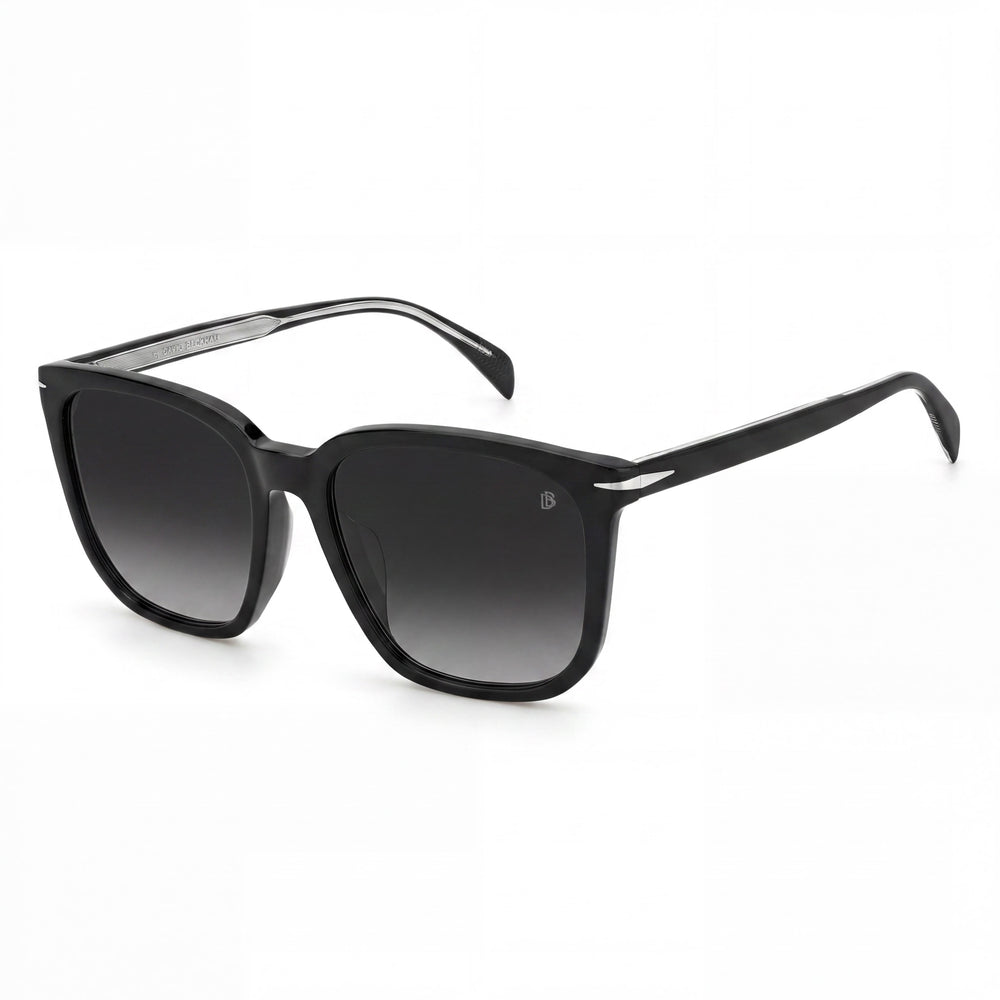 David Beckham Db 1071/F/S Men's Black Acetate Rectangular Dark Grey Shaded UV Protection Sunglasses 57mm