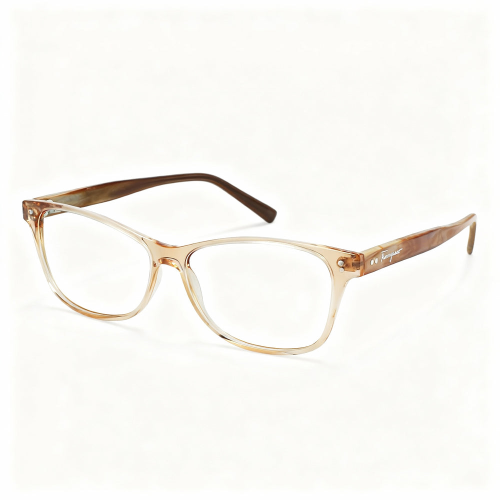 Gafas de sol Salvatore Ferragamo Modern de acetato para mujer, no polarizadas, transparentes, marrón/marrón mármol, 55 mm