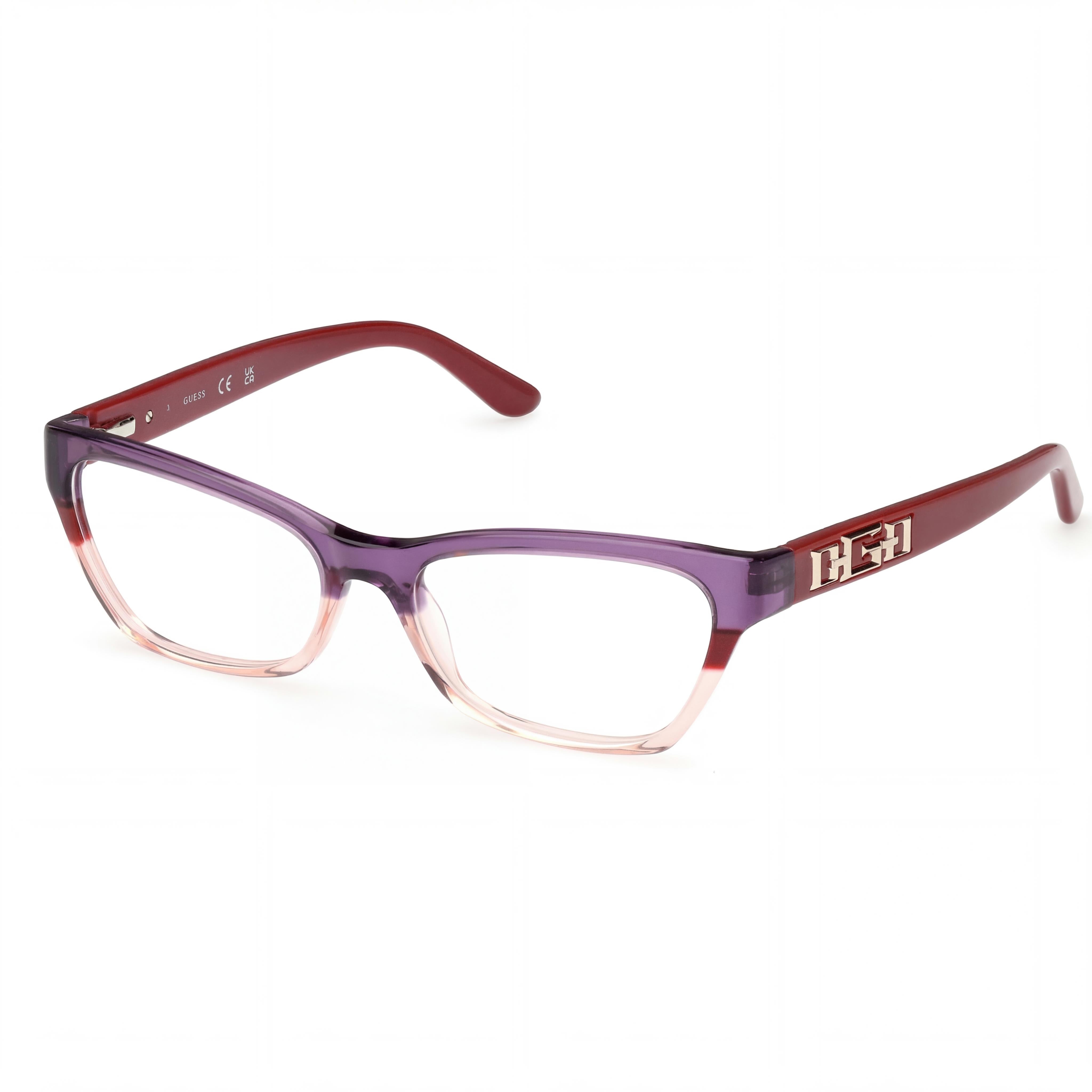 GUESS Gu2979 para mujer, armazón de plástico burdeos, lente de policarbonato no transparente, 54 mm, gafas ópticas, Photo 1