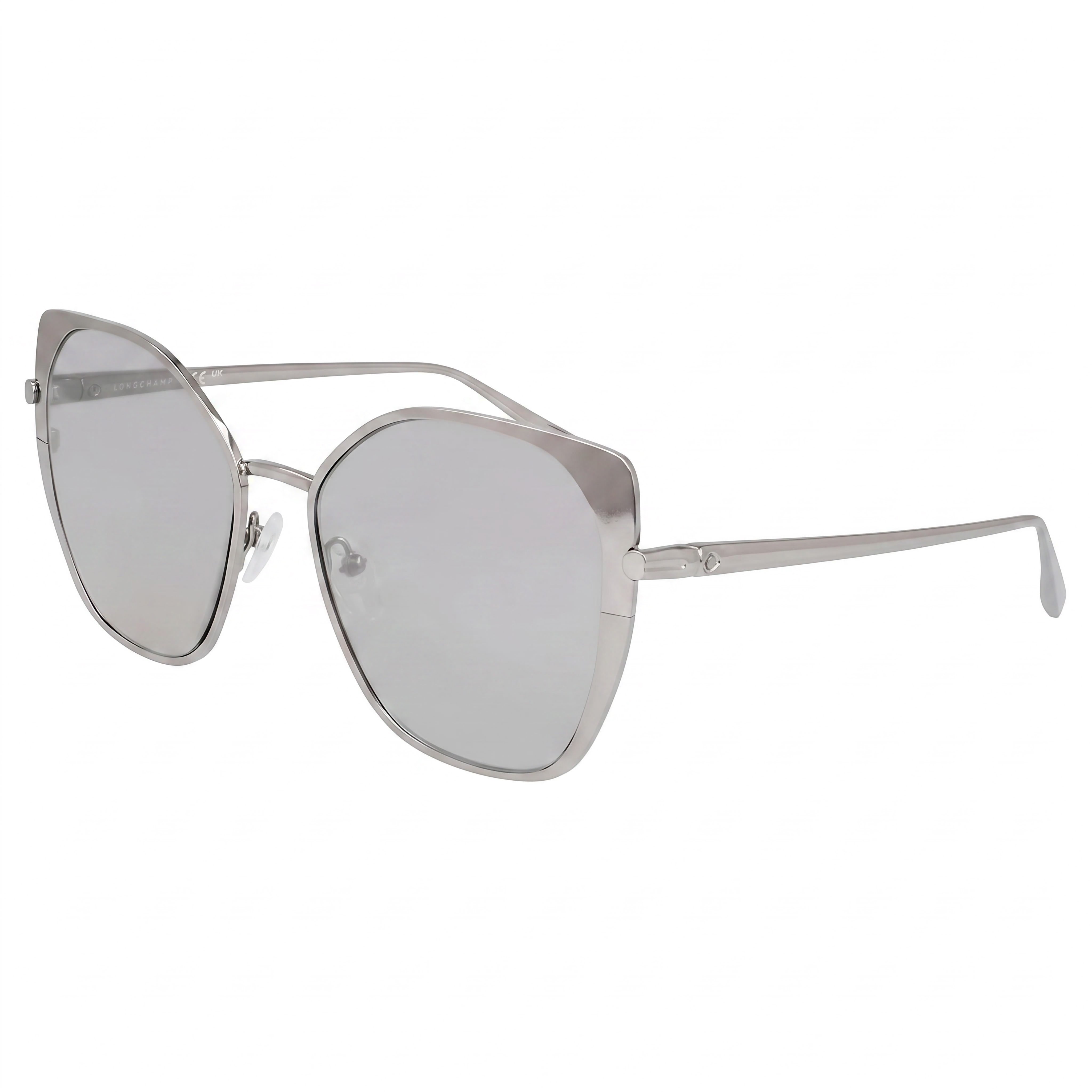 Gafas de sol Longchamp LO175S con forma de mariposa de metal plateado para mujer, lentes de 56 mm, 100 % UV, no polarizadas, Photo 1