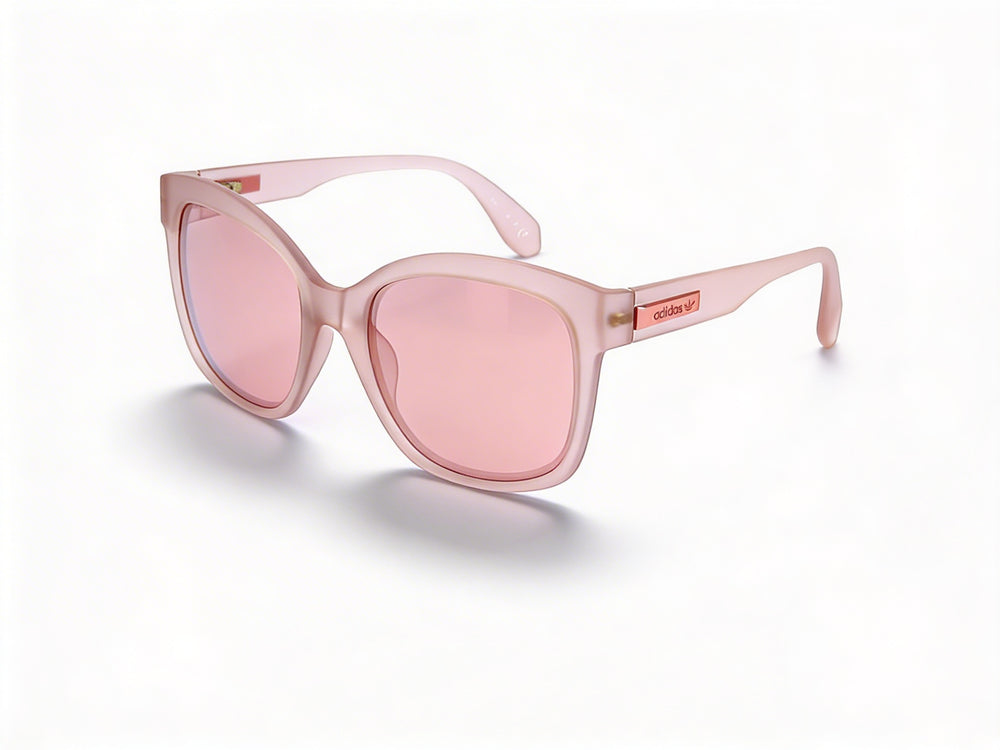 Gafas de sol Adidas Originals Casual para mujer, montura de plástico rosa mate, lentes de espejo burdeos, protección UV, 54 mm