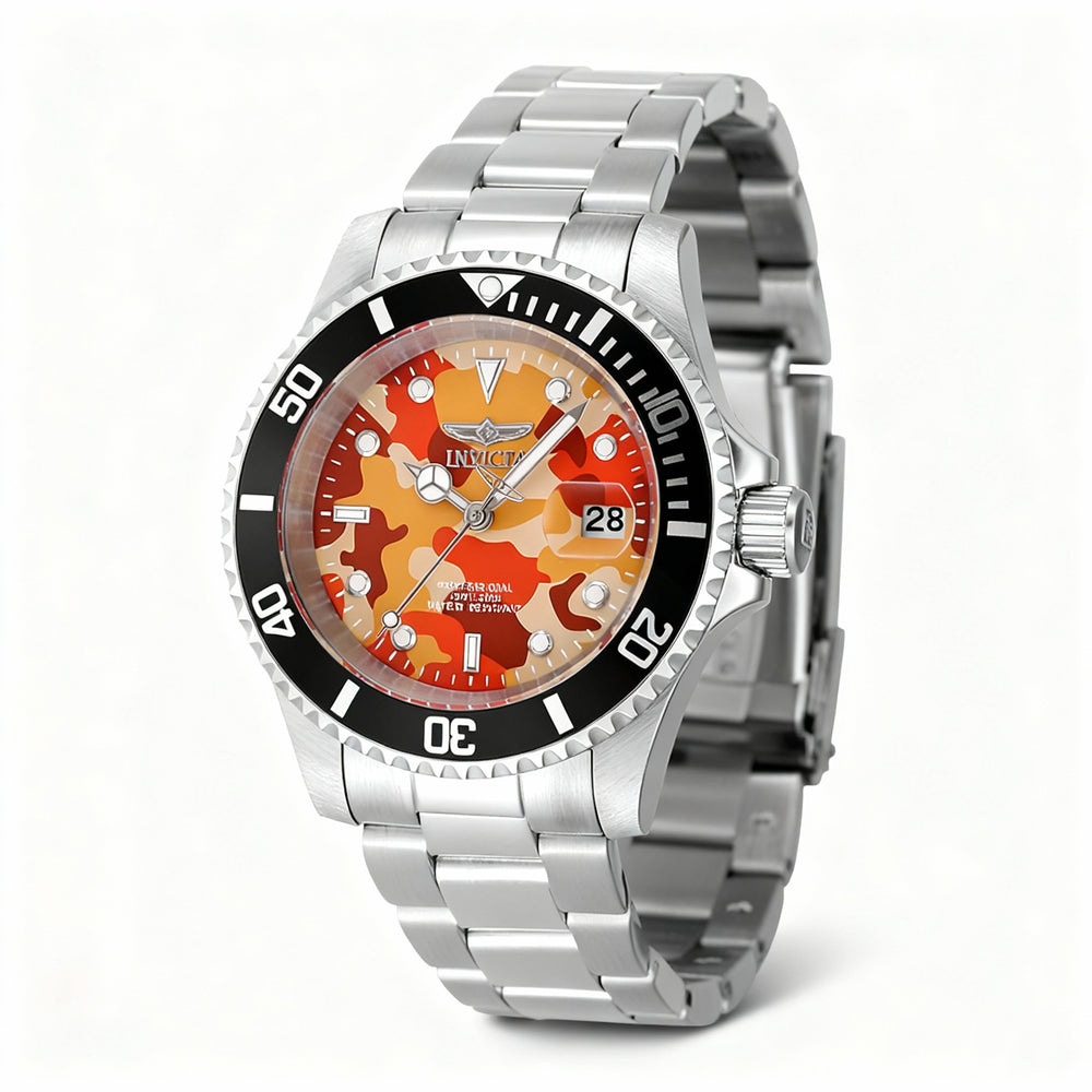 Reloj Invicta Pro Diver 48569 para hombre, de cuarzo, caja de acero inoxidable de 40 mm, esfera naranja, resistente al agua hasta 20 ATM.