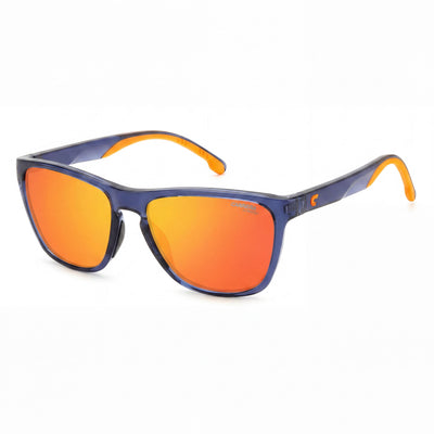 Gafas de sol Carrera 8058/S Clásicas Unisex Montura Azul Naranja Lentes Azules 56mm Protección UV