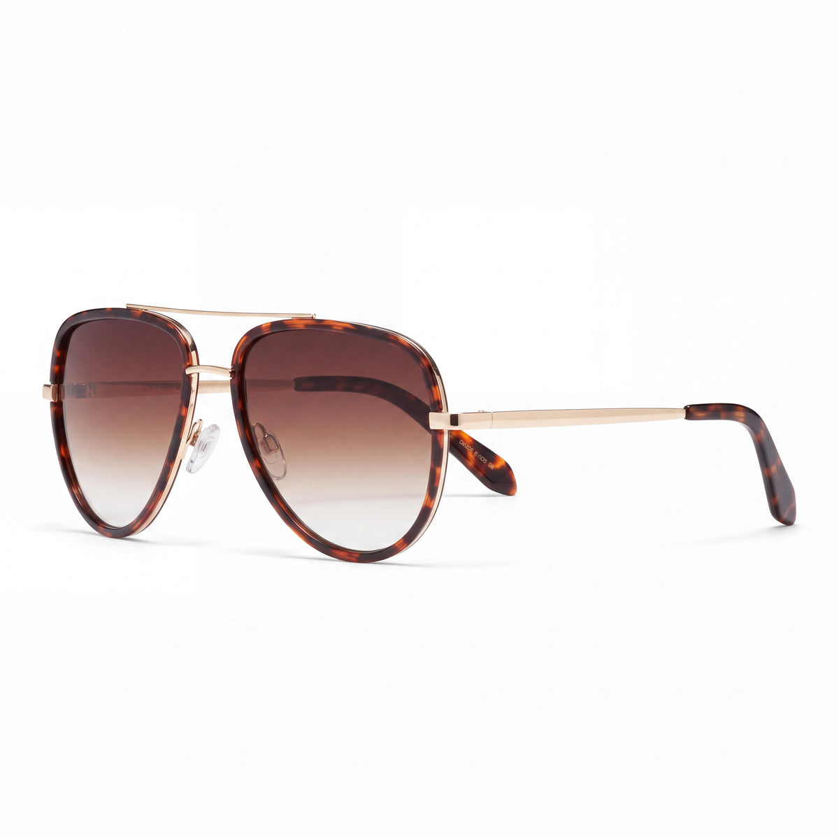 QUAY AUSTRALIA Women's Aviator Sunglasses with Tortoise Brown Fade Frame and Brown Fade Lenses 56mm UV Protected, Photo 1