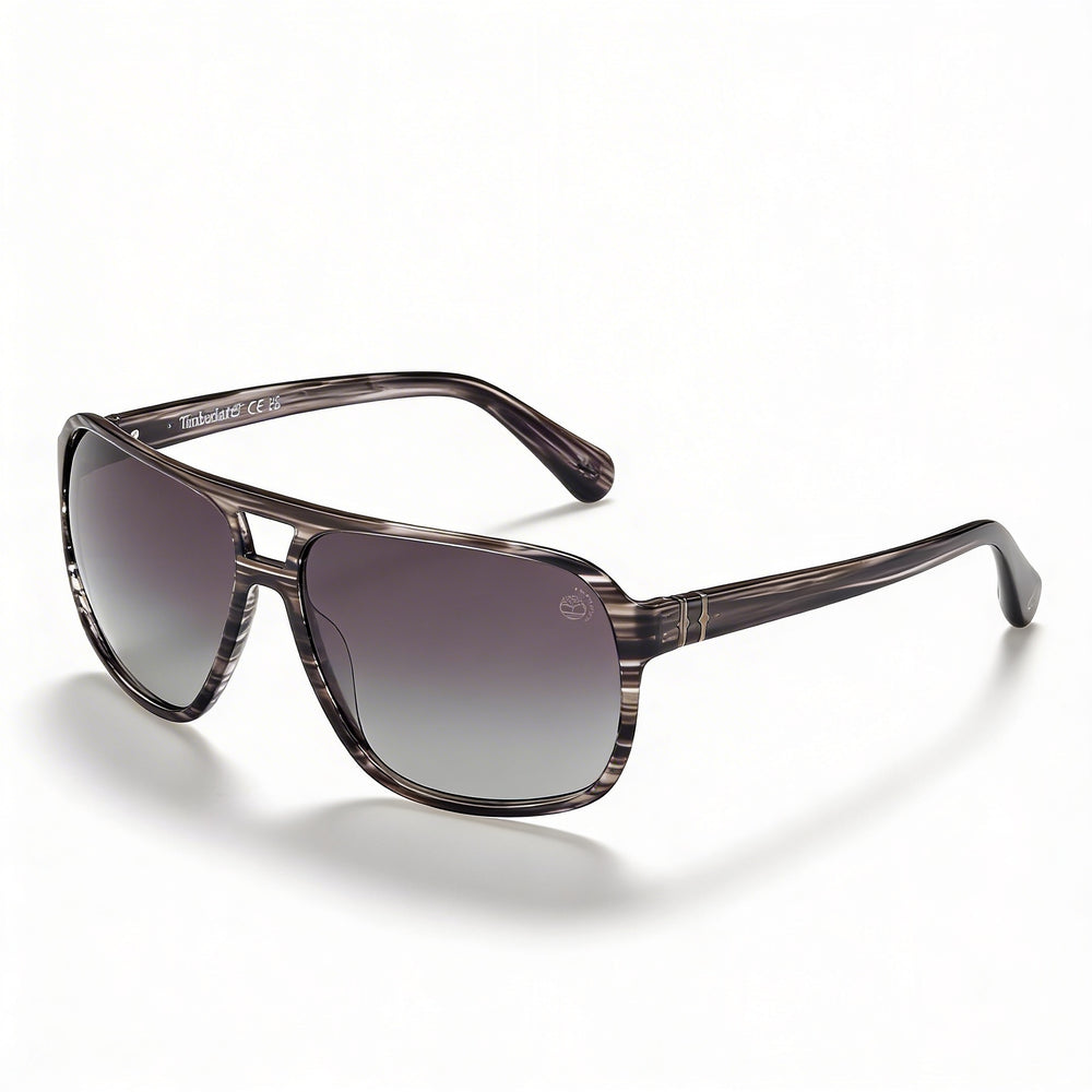Timberland Modern Men's Shiny Grey Acetate UV 400 Smoke Sunglasses 65mm