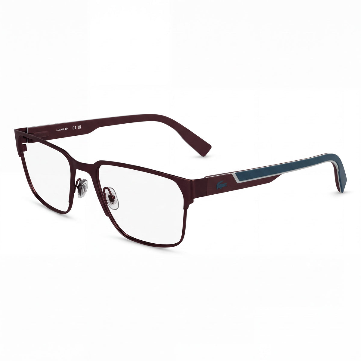 Lacoste Casual Men's Metal Ophthalmic Frames Matte Burgundy 58mm, Photo 1