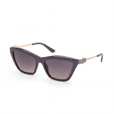 Gafas de sol GUESS tipo ojo de gato de plástico, montura multicolor, lentes degradadas humo, unisex, protección UV, 56 mm