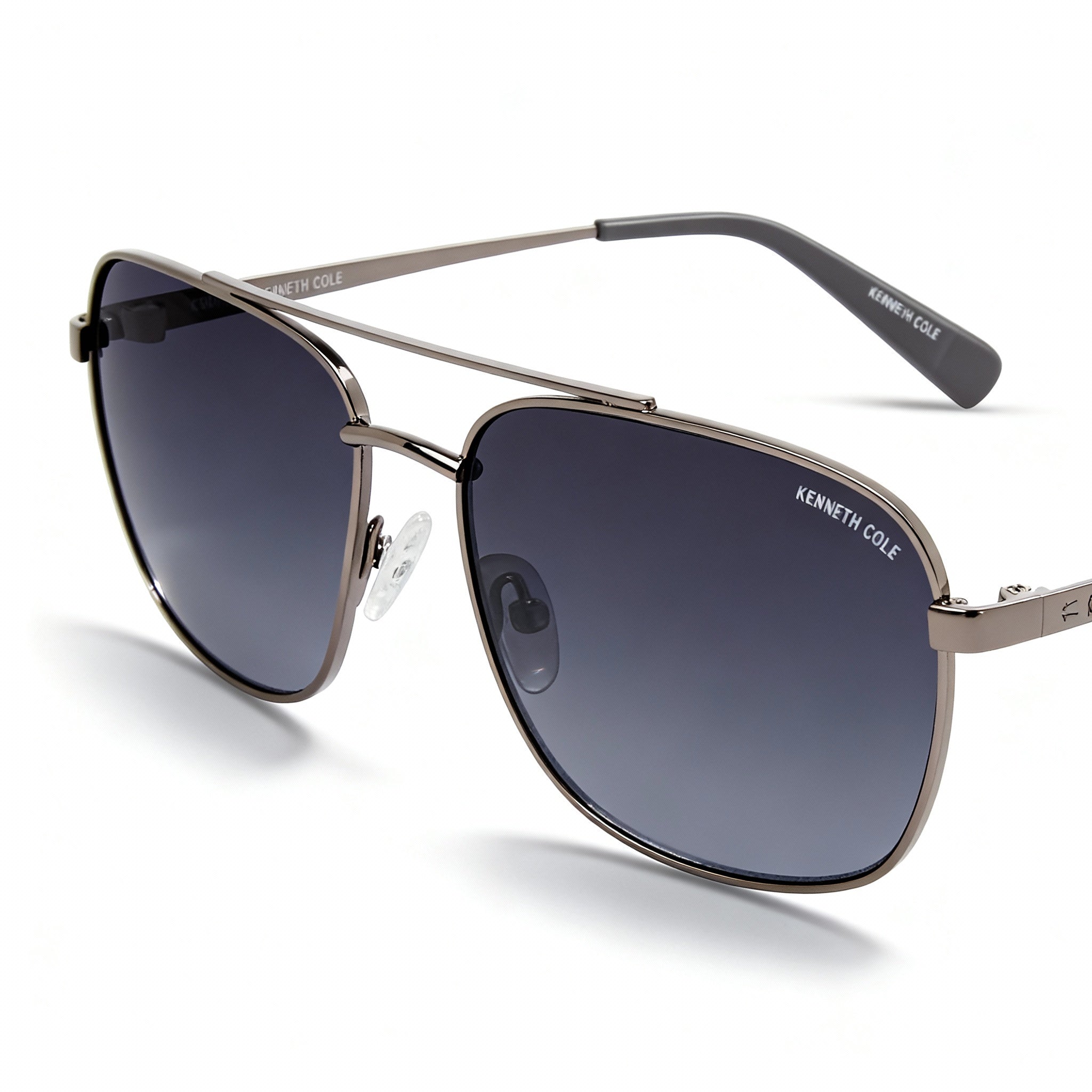 Kenneth Cole New York Kc5906b Women's Non-Polarized Metal Frame Sunglasses, Shiny Dark Nickeltin Frame, Gradient Smoke Lens, 59mm