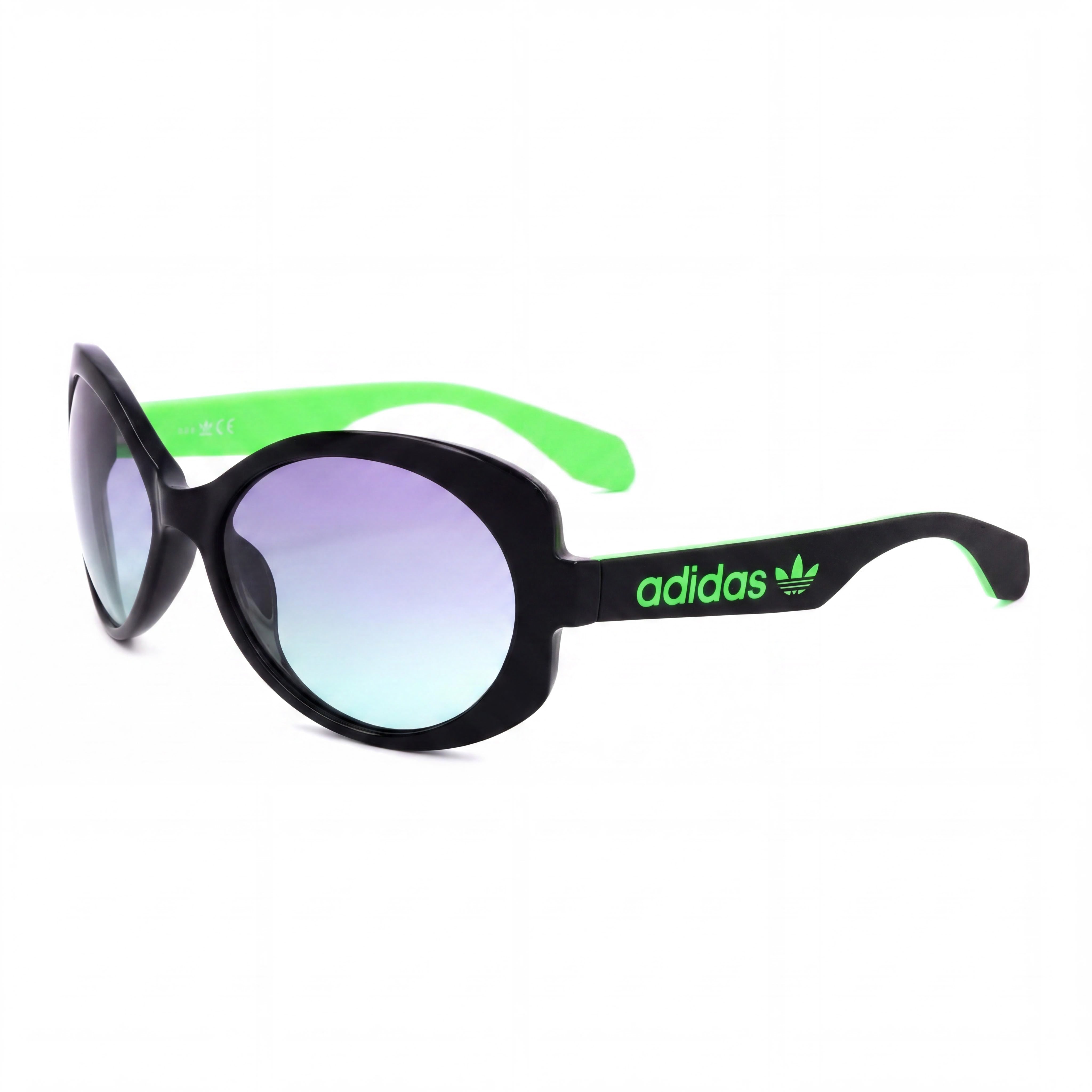 Gafas de sol adidas Originals Contemporaneo para mujer, color negro y verde, de acetato, diseño de mariposa, con protección UV, color gris ahumado, 56 mm, Photo 1