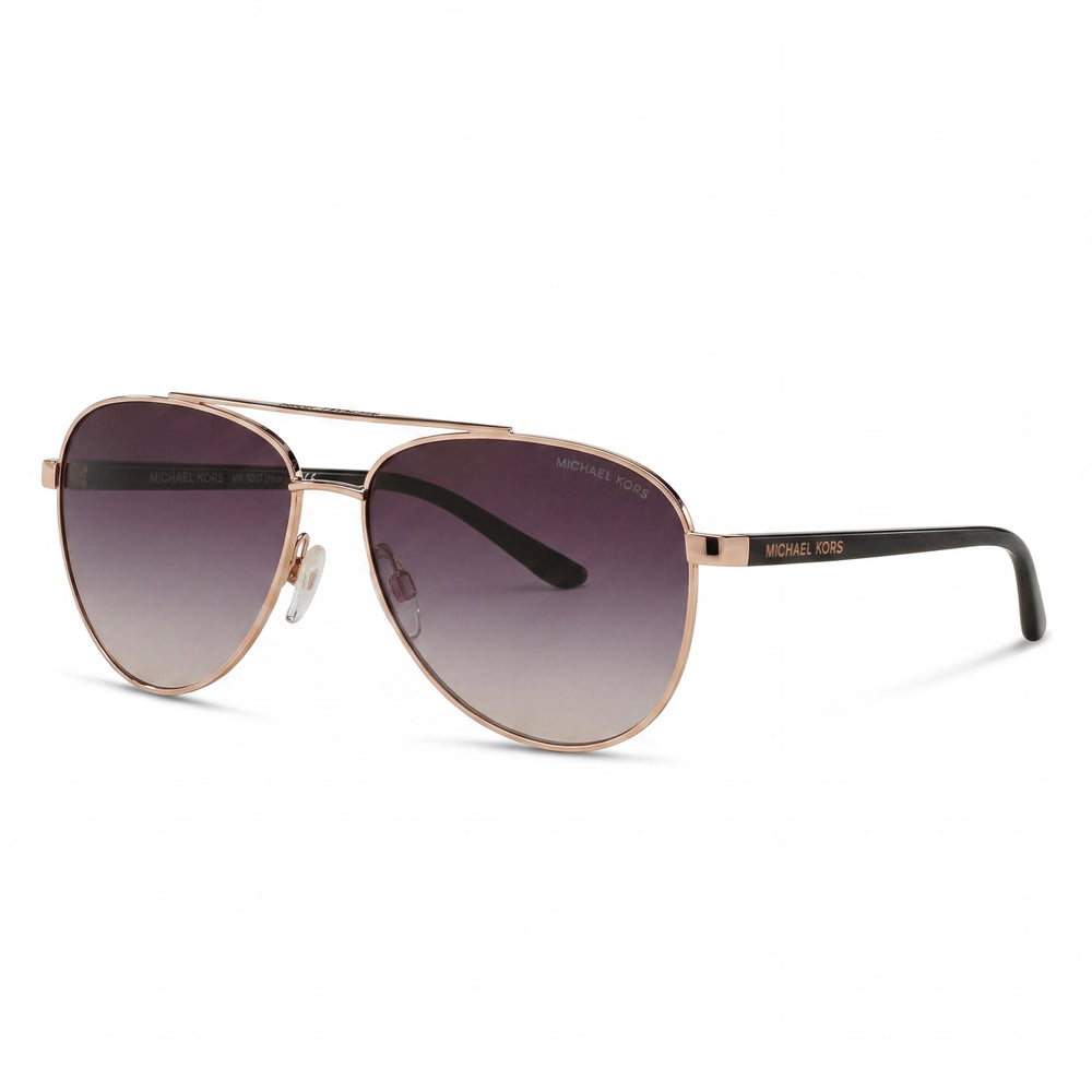 Gafas de sol Michael Kors MK5007 HVAR para mujer, montura de composite en oro rosa, degradado en gris rosa, UV400, 59 mm