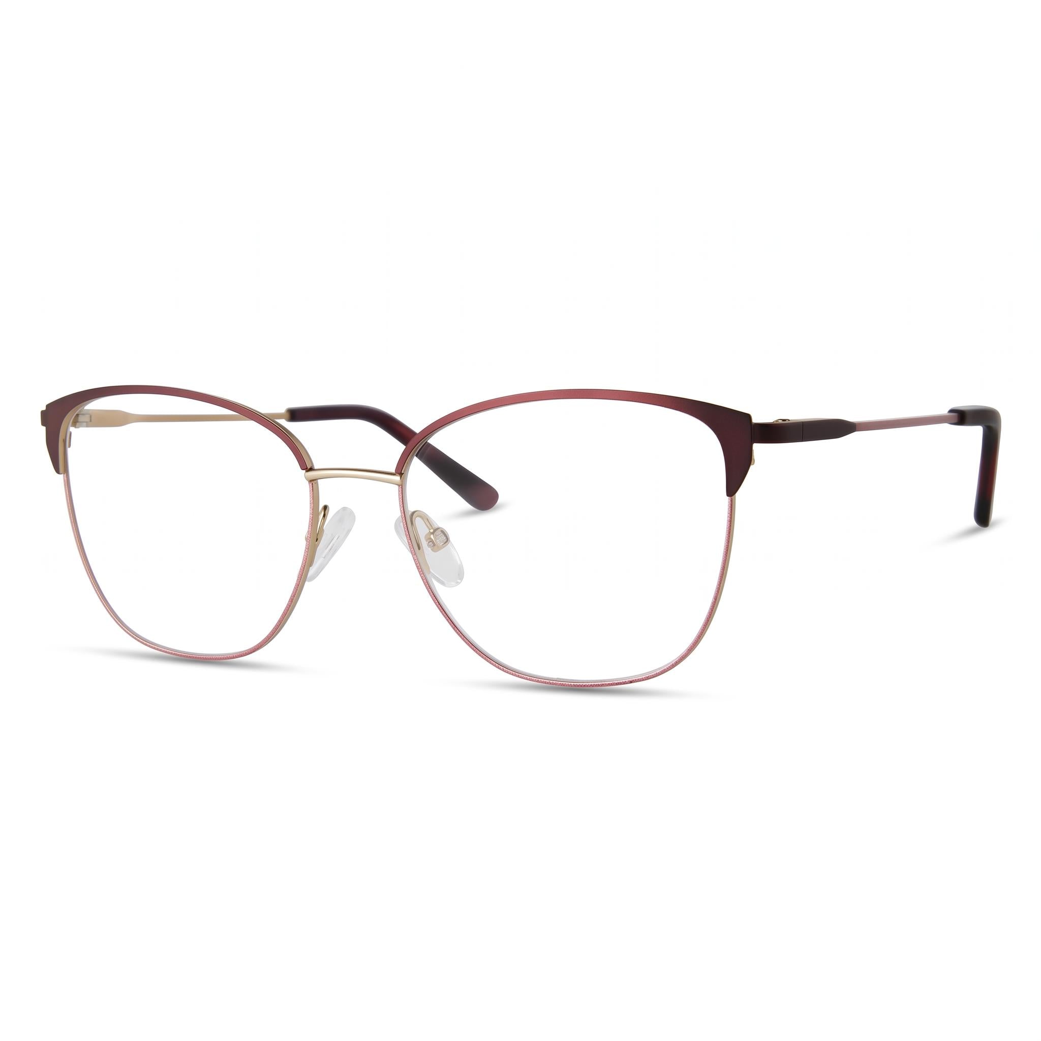 Adensco Classic Men's Burgundy Metal Frame Eyeglasses, Multicolor Polycarbonate Lenses, Size 53-16-135, Photo 1