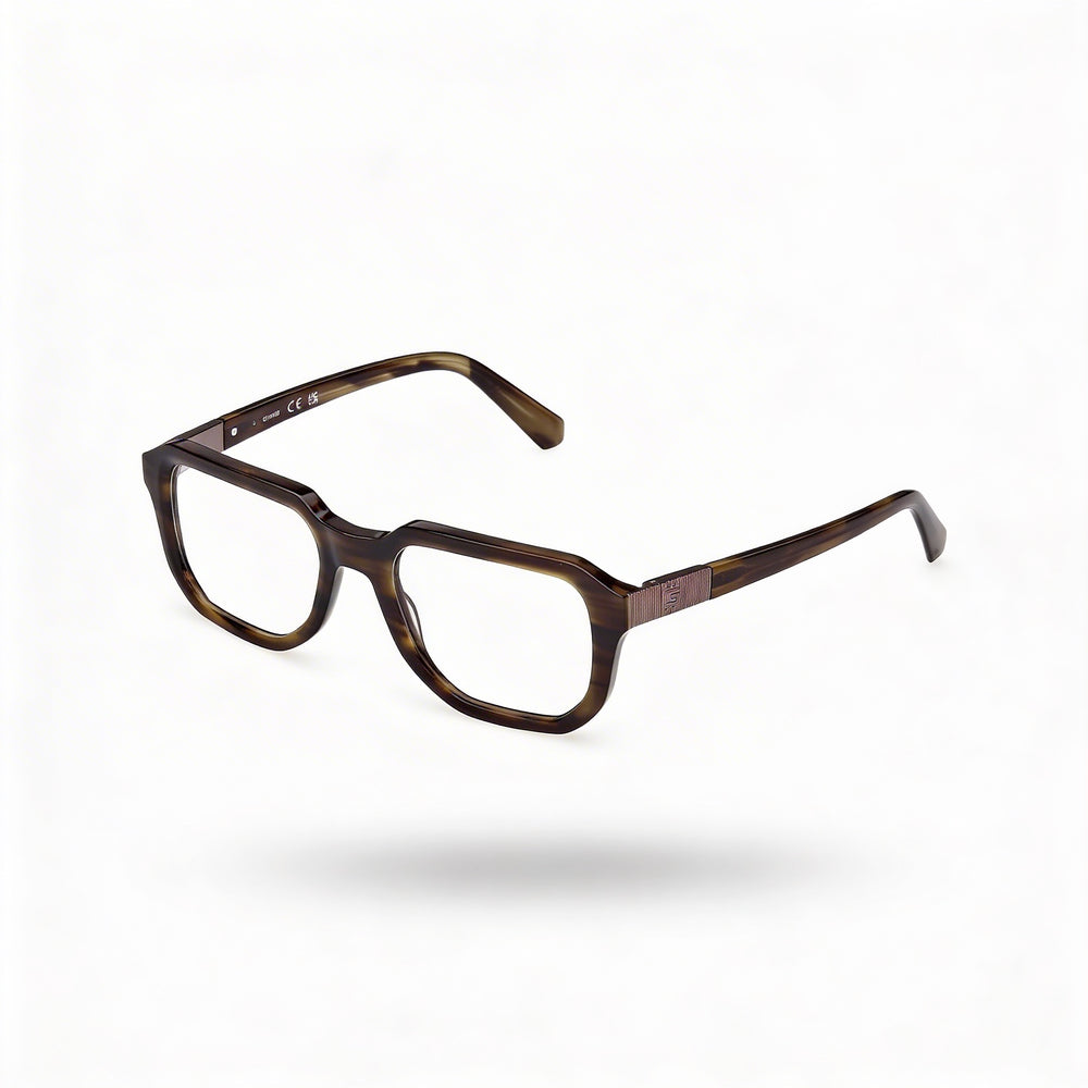 Gafas GUESS Gu50332 para hombre con montura de plástico en color verde oscuro y lentes transparentes sin policarbonato (52-19-140 mm)