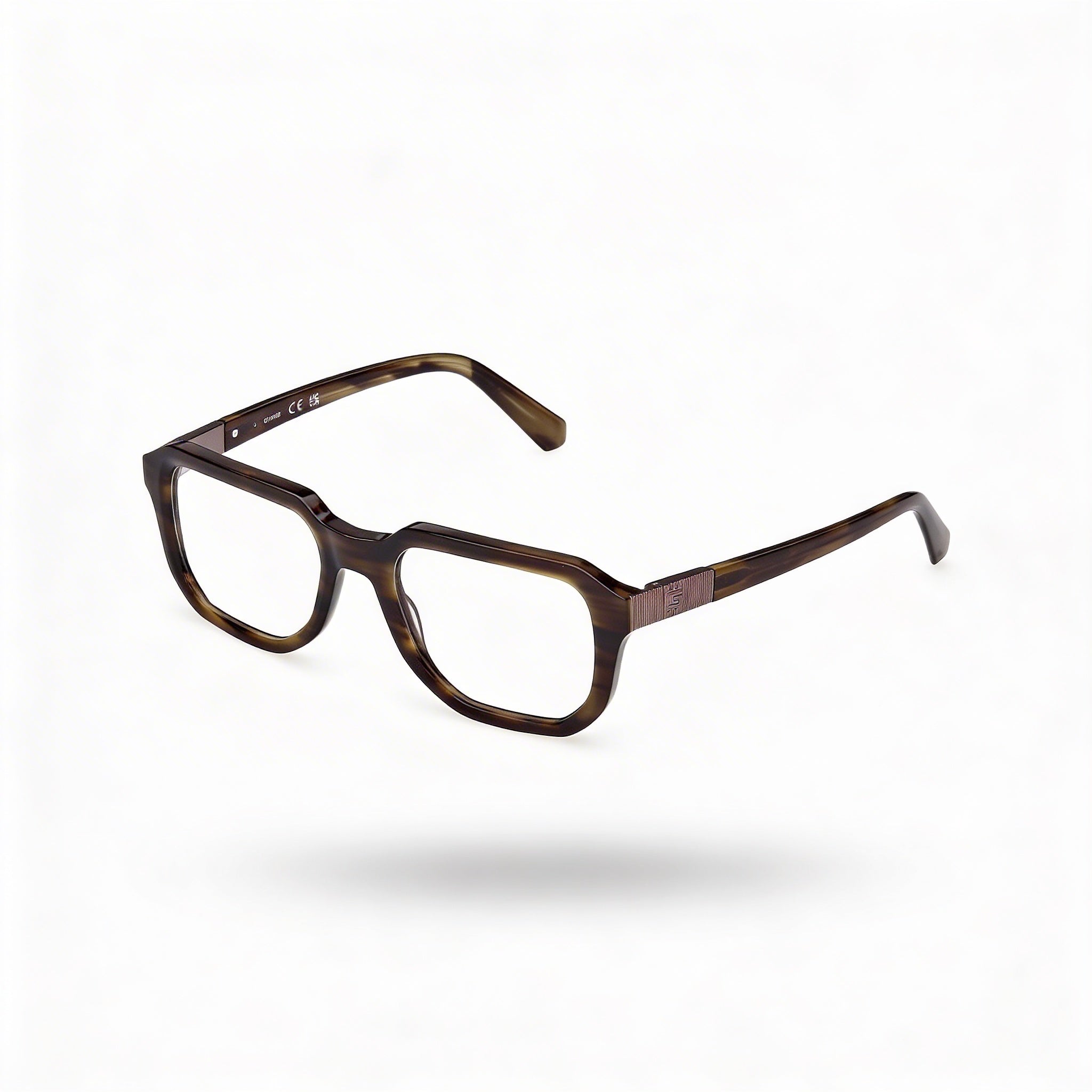 Gafas GUESS Gu50332 para hombre con montura de plástico en color verde oscuro y lentes transparentes sin policarbonato (52-19-140 mm), Photo 1