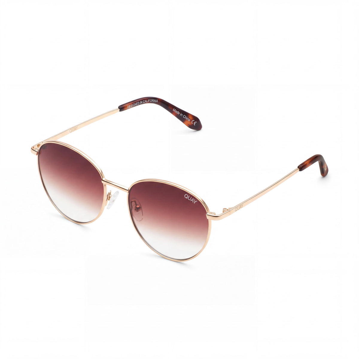 QUAY AUSTRALIA Square Unisex Sunglasses, Gold Brown Fade Plastic Frame, Brown Fade Lenses, UV Protection (145-18-145mm), Photo 1