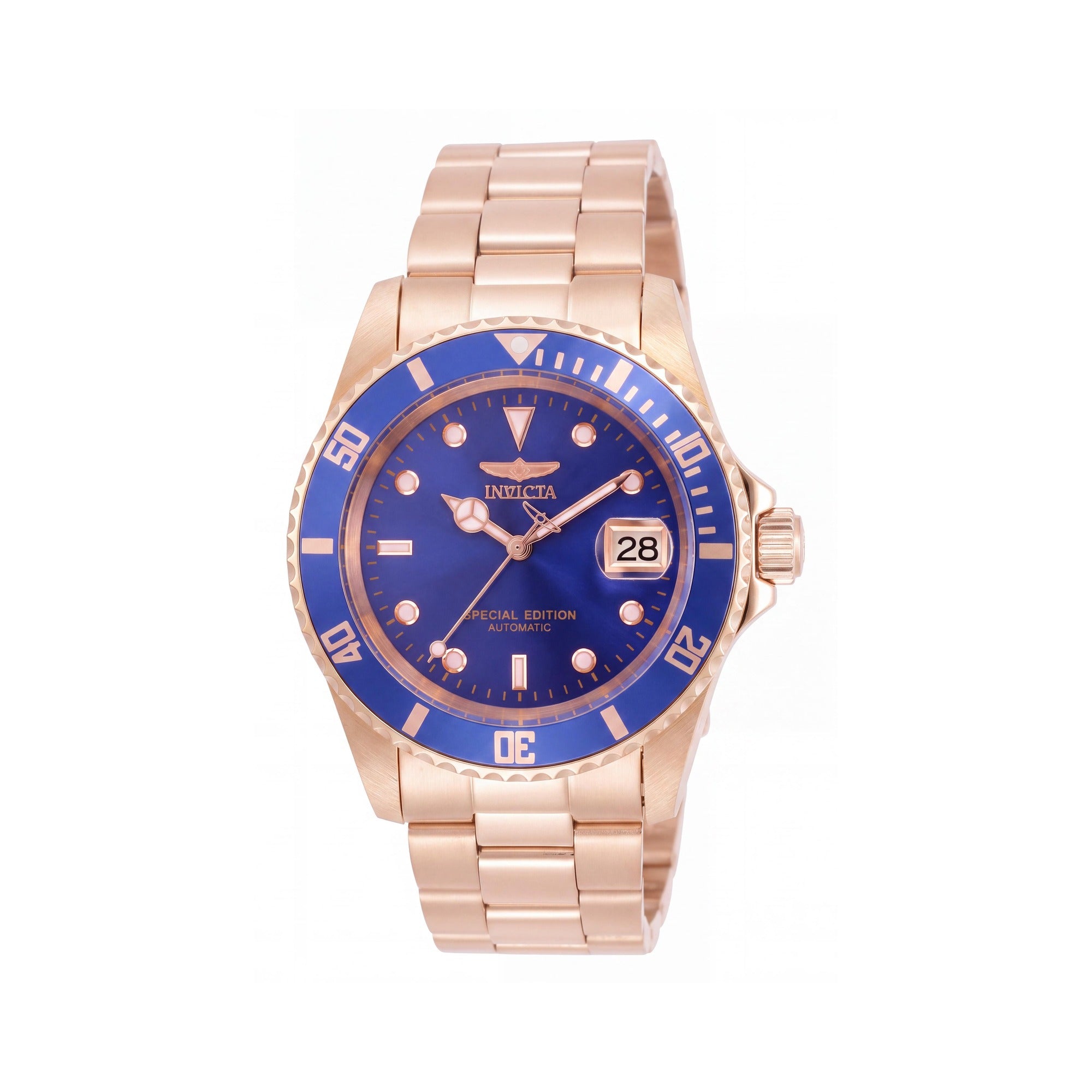 Invicta Pro Diver 30601 Bracelet Unisex Automatic 42mm Stainless Steel Water Resistant Watch, Rose Gold/Blue, Photo 1
