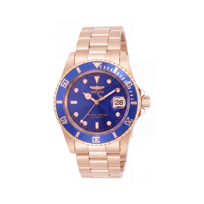Invicta Pro Diver 30601 Bracelet Unisex Automatic 42mm Stainless Steel Water Resistant Watch, Rose Gold/Blue