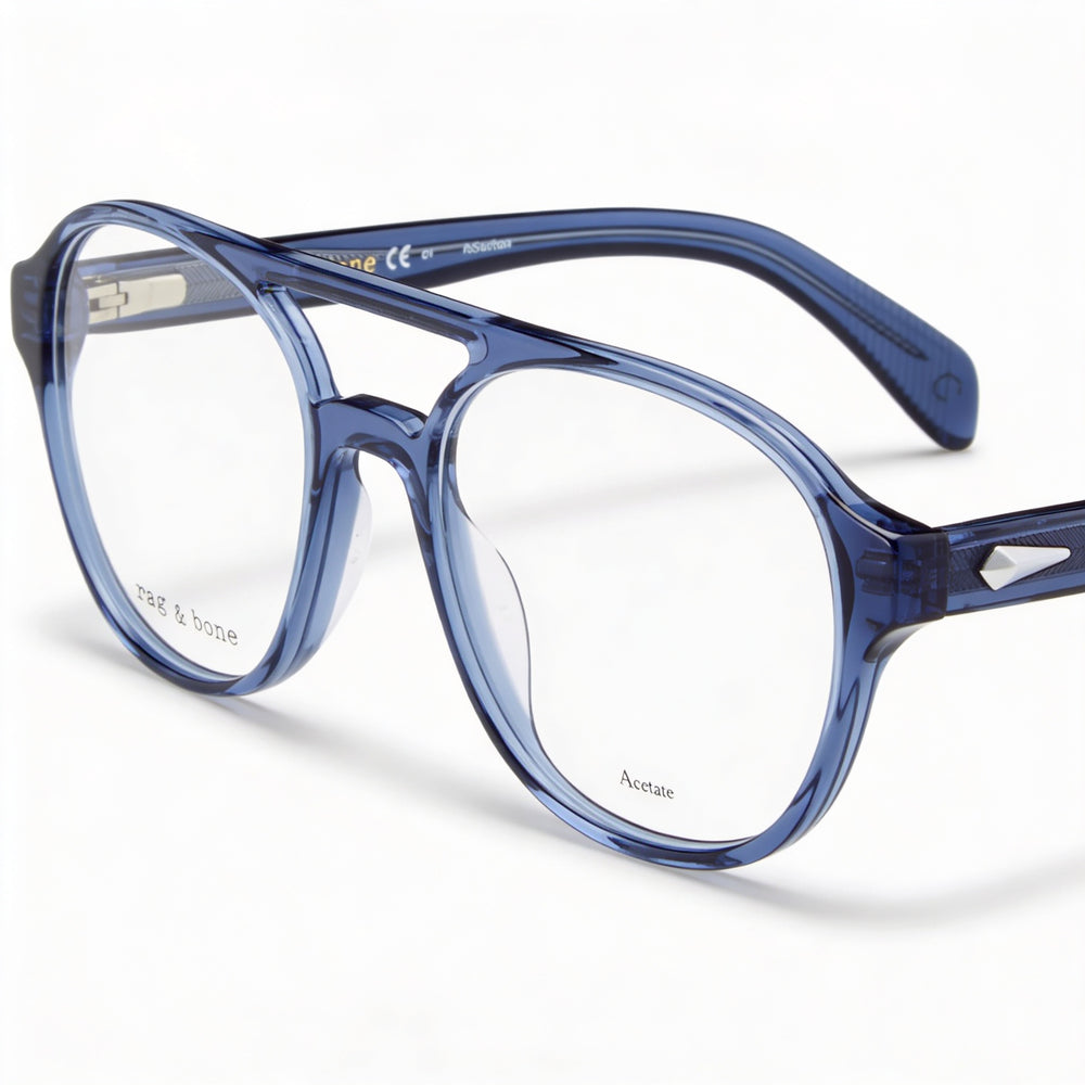 rag & bone Modern Women's Blue Acetate Frame Sunglasses with Polycarbonate Lenses, 51mm