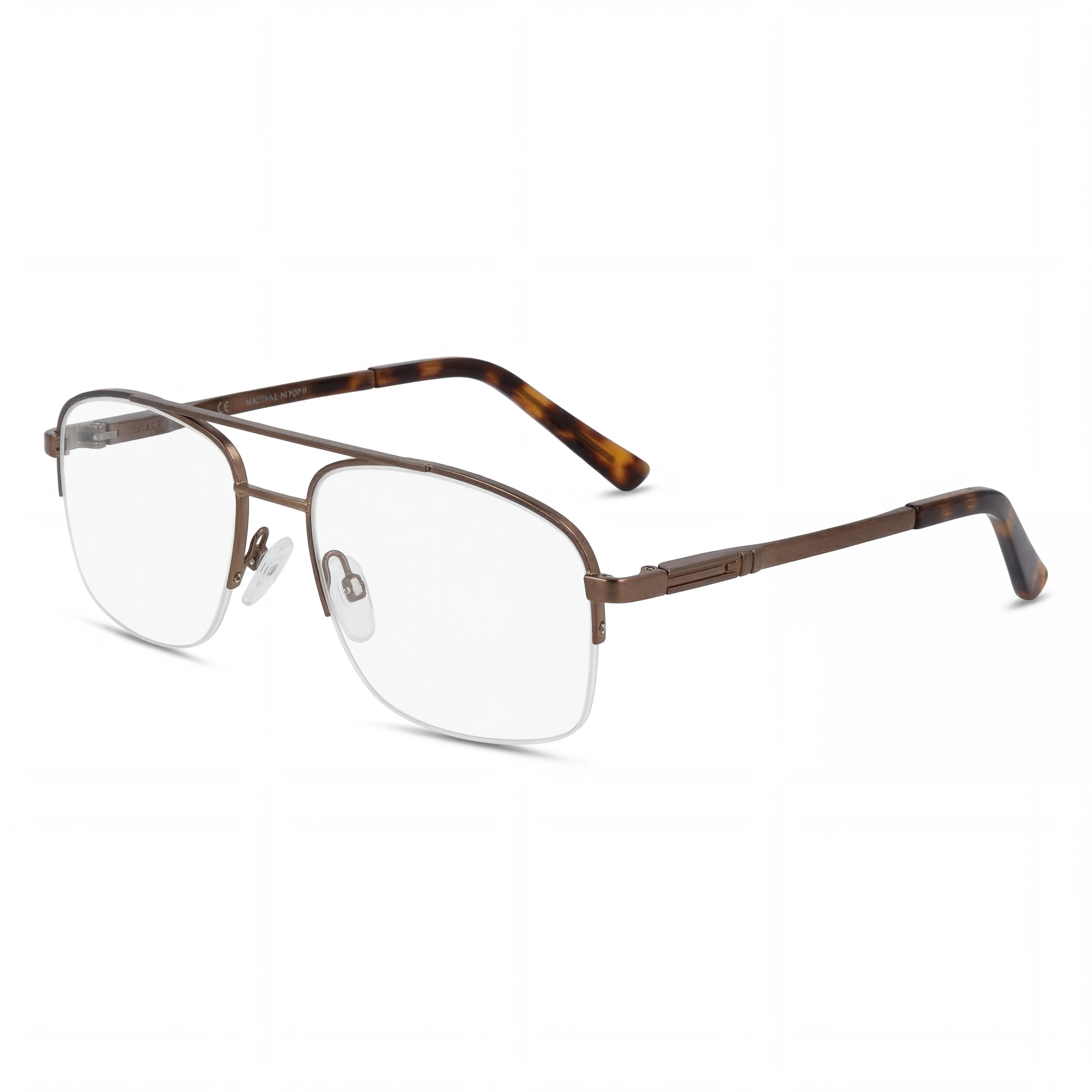 Elasta 7246 009Q Men's Brown Metal Light Adaptive Aviator Eyeglasses 56-17-145, Photo 1