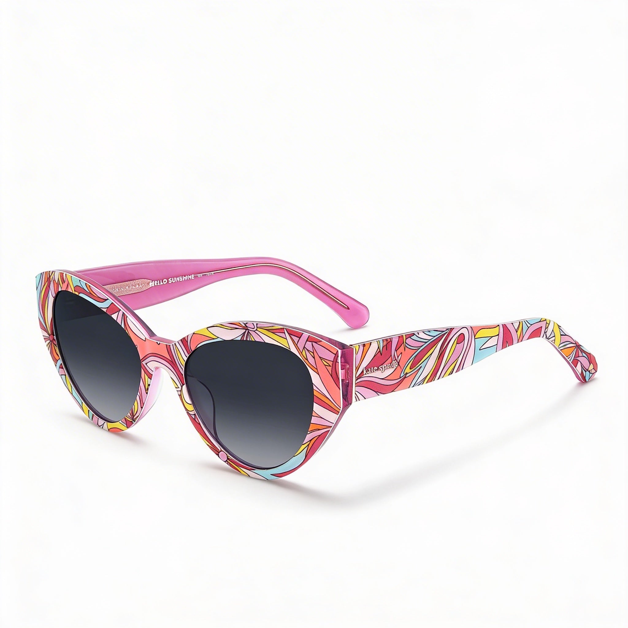 kate spade new york PAISLEIGH/S Women's Acetate Pattern Pink Cat Eye Non-Polarized Dark Grey Shaded Sunglasses 55mm, Photo 1