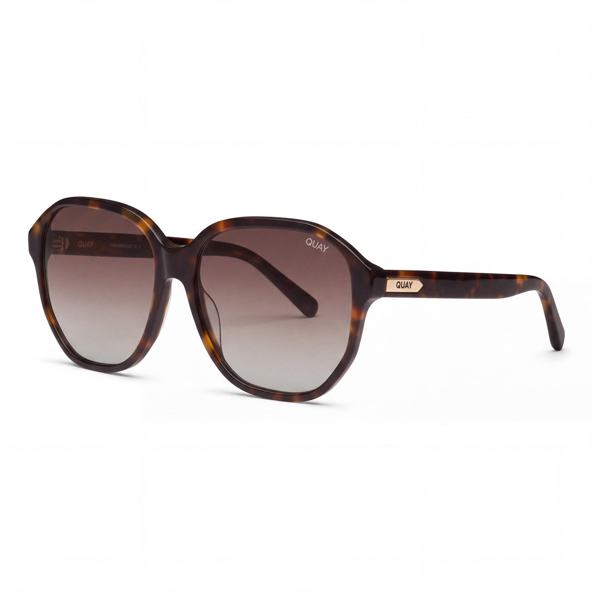 QUAY AUSTRALIA Guess Again Women's Neutral Tortoise Brown Acetate CR-X Brown Lens UV Protection Sunglasses 149mm, Photo 1