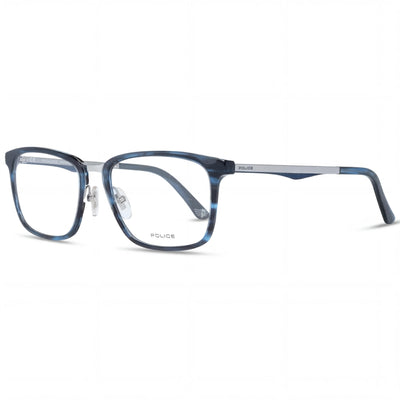 POLICE Modern Unisex non-polarized Marble Blue, Silver Acetate and Metal Sunglasses 52-18-140