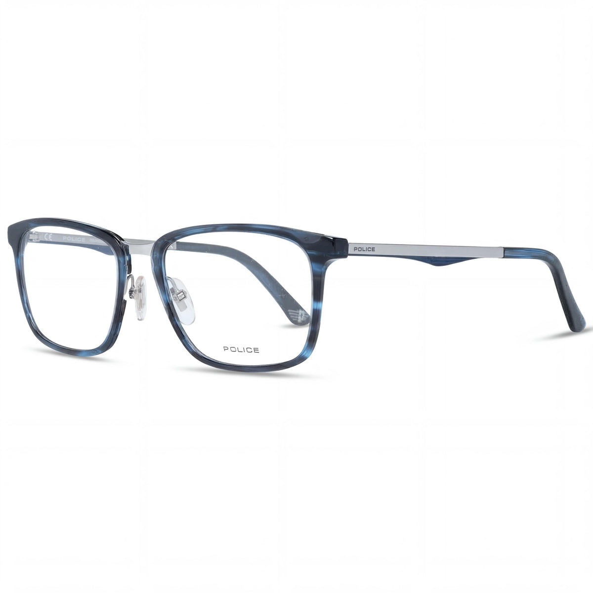 POLICE Modern Unisex non-polarized Marble Blue, Silver Acetate and Metal Sunglasses 52-18-140, Photo 1