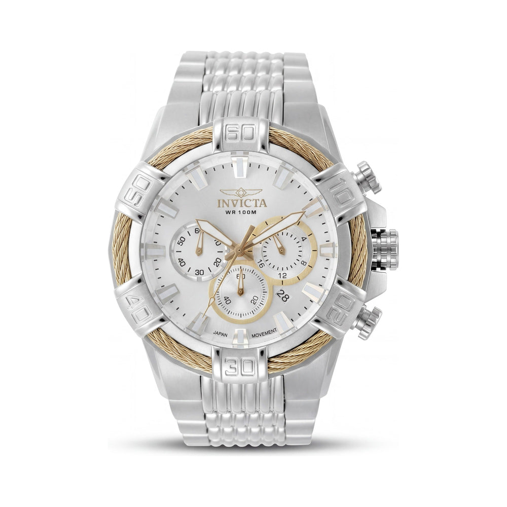Reloj de cuarzo Invicta Bolt 49901 para hombre, con pulsera de acero inoxidable plateada, caja de 51 mm y resistente al agua hasta 10 ATM.