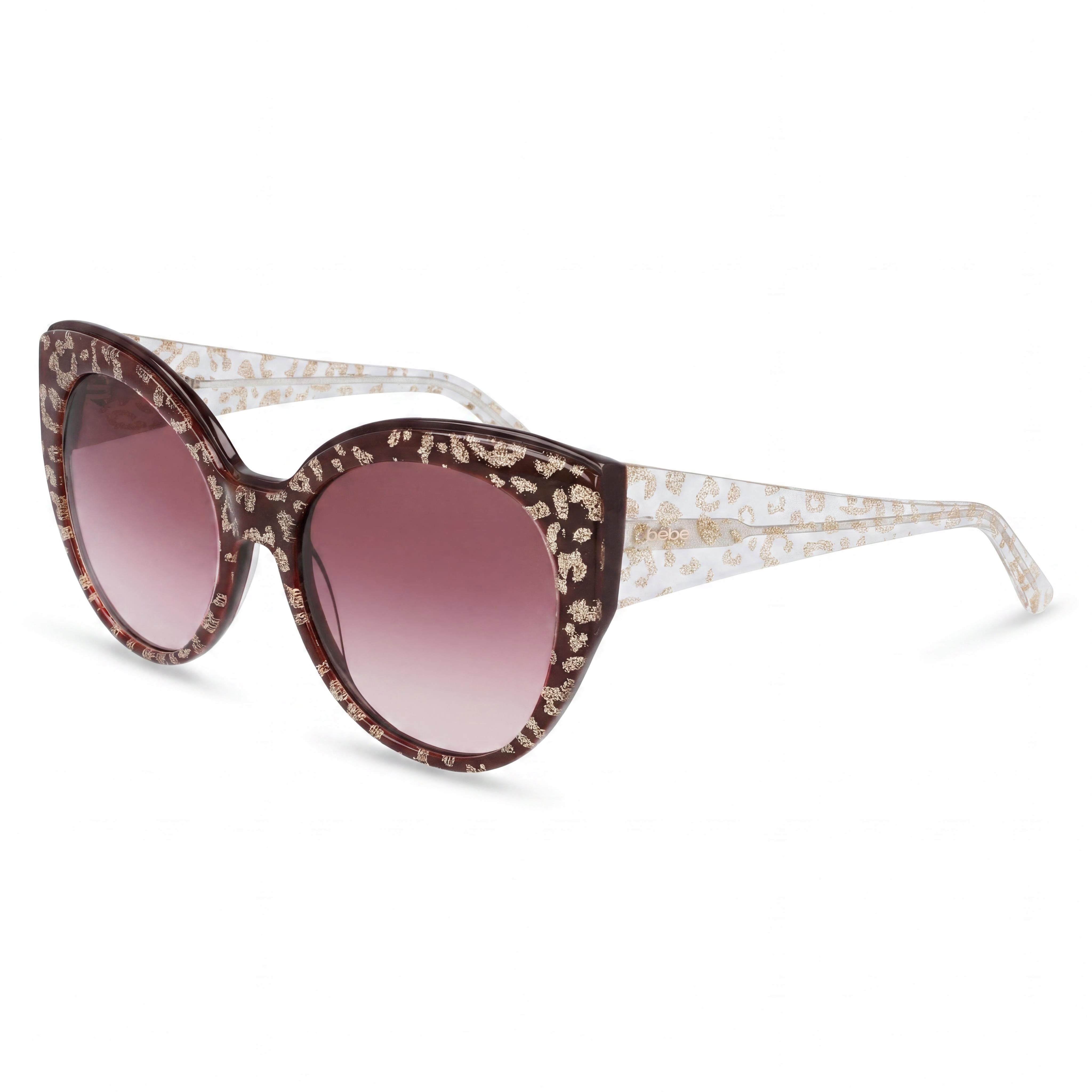 BEBE Bb7231 Women's Acetate Burgundy Animal Sunglasses 55-19-135, Photo 1