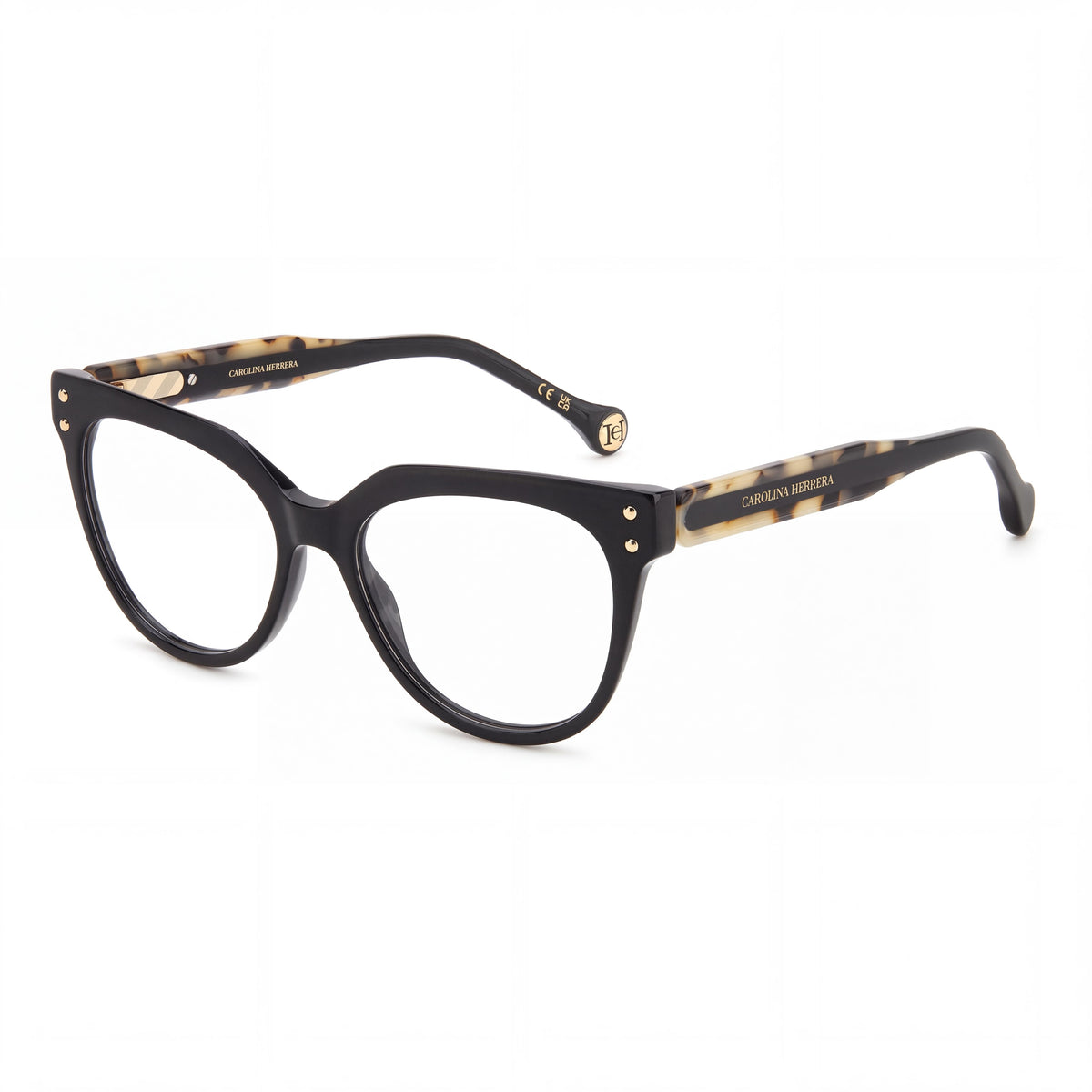 Carolina Herrera 0224 Men's Cat Eye Non-Polarized Sunglasses with Black White Havana Ecological Oil Frame, 52mm, Photo 1