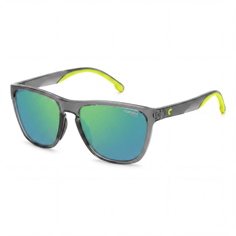 Carrera 8058/s Moderno para Hombre, Montura de Poliamida Gris, Lentes Verdes Multicapa Polarizadas con Protección UV, 56 mm