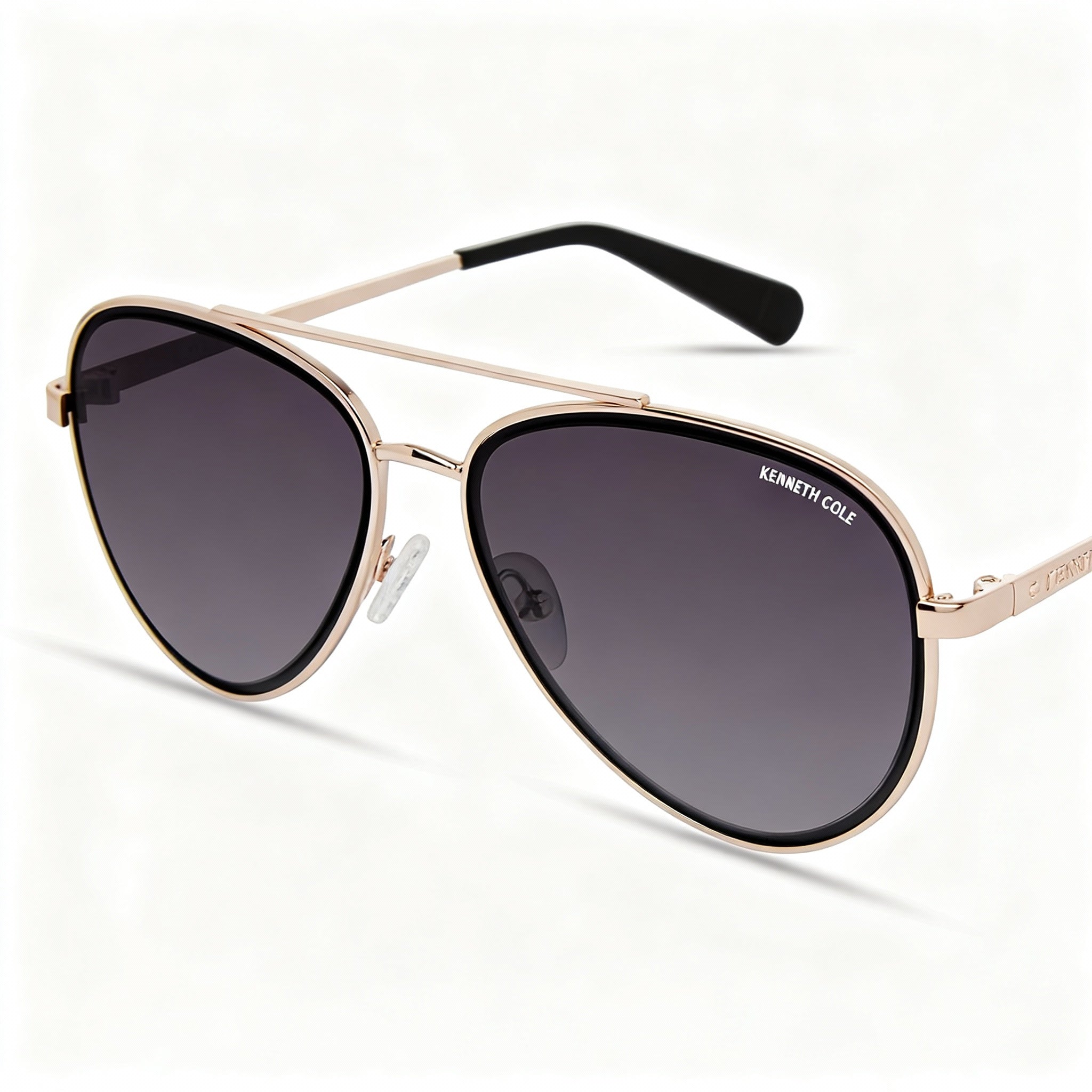 Kenneth Cole New York Kc5832b Women's Gold Metal Frame Non-Polarized Gradient Smoke Lenses Sunglasses 58mm