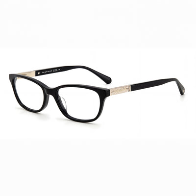 kate spade new york Gafas informales para mujer con montura de plástico negro brillante y lentes de policarbonato, 49 mm